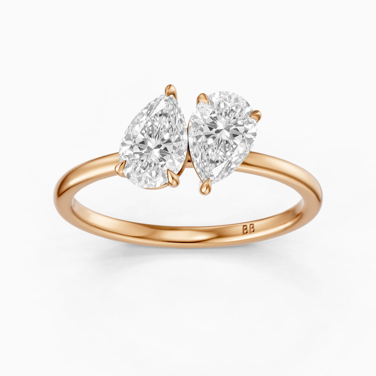 Berlyn Toi Et Moi Engagement Ring With Both Pear Moissanite Diamonds