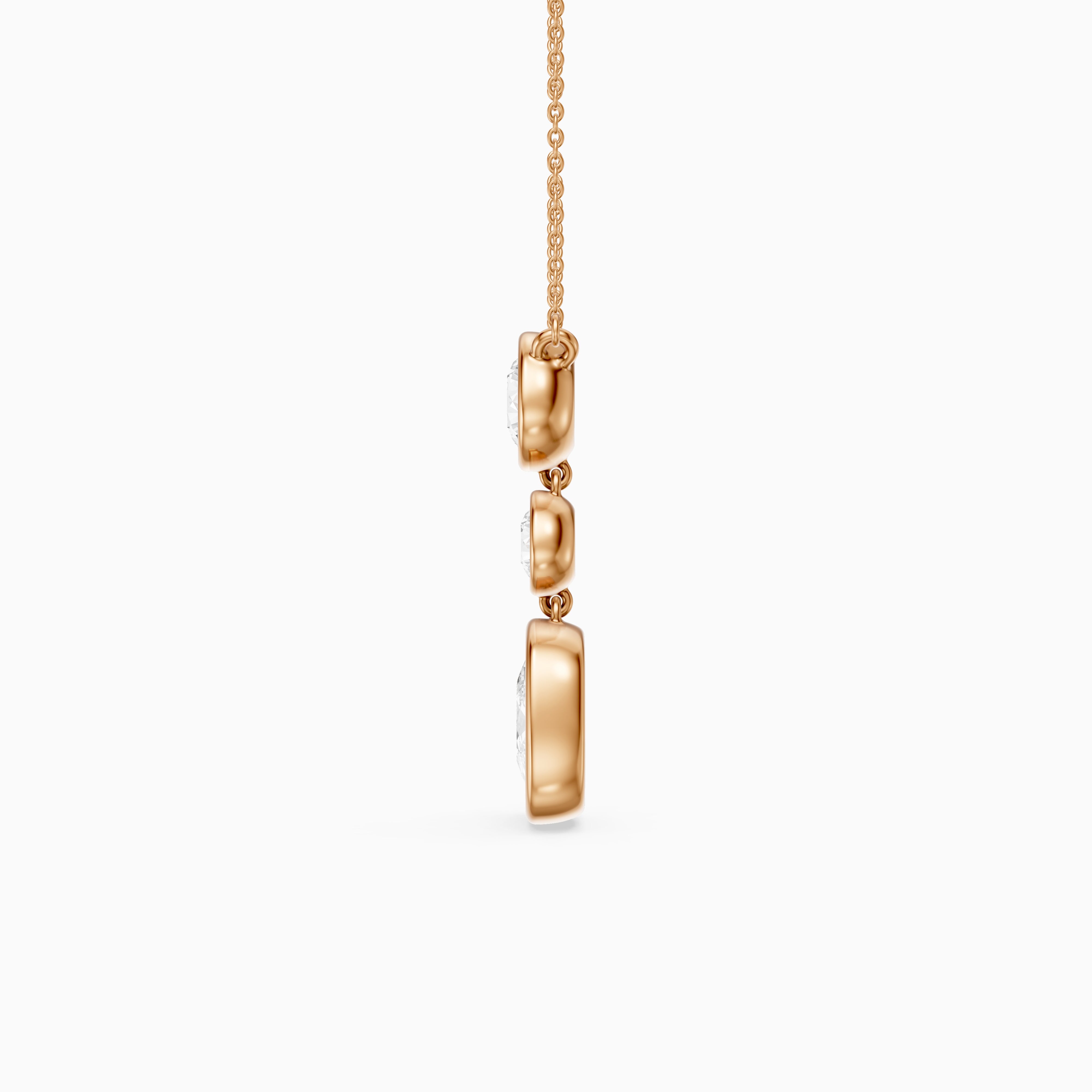 Demi Elongated Cushion and Round Bezel Lab Grown Diamond Drop Pendant