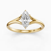 Elara Marquise Cut Moissanite Diamond Ring with Split Cathedral Shank