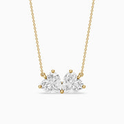 Nicole Heart Shape Lab Grown Diamond Toi et Moi Pendant