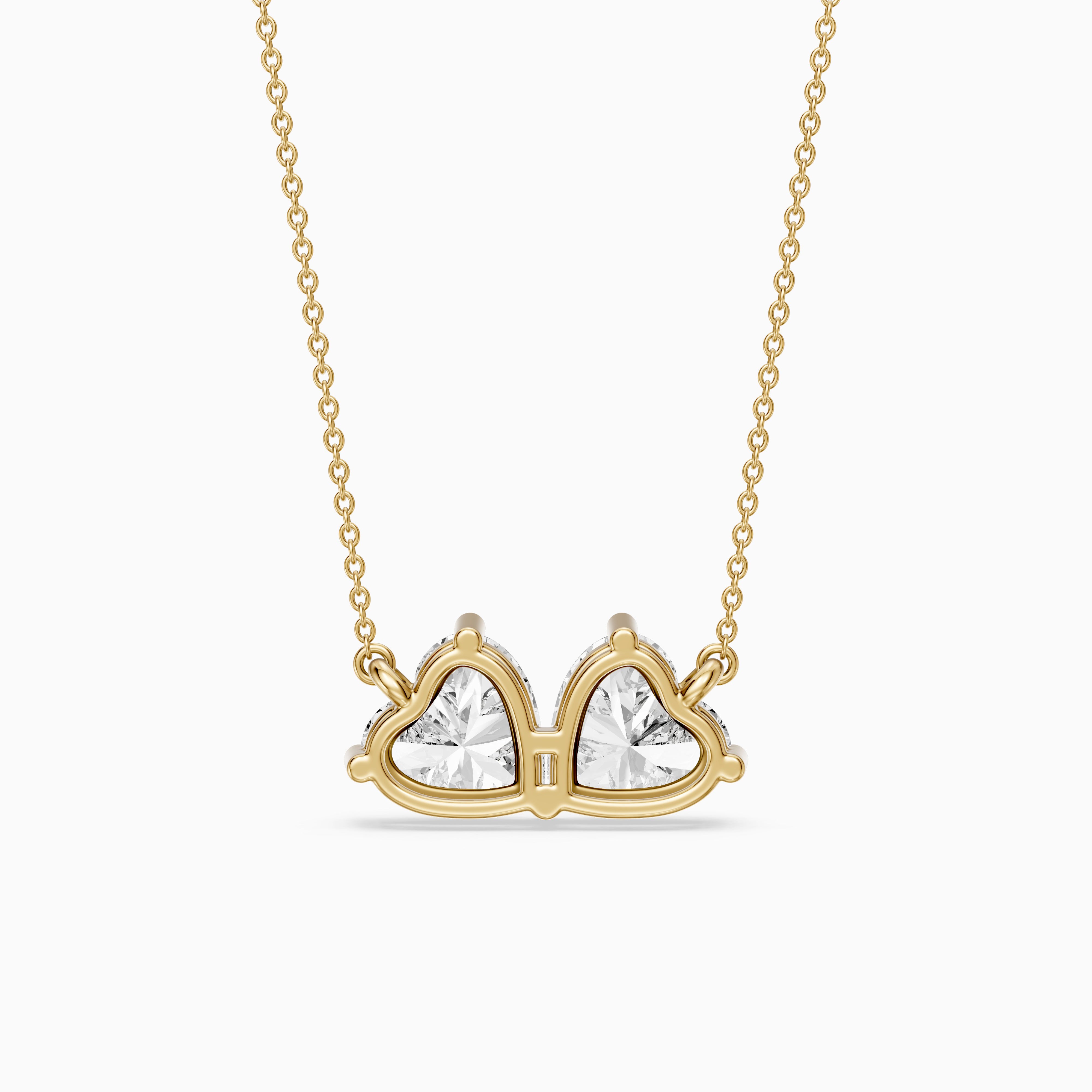 Nicole Heart Shape Lab Grown Diamond Toi et Moi Pendant