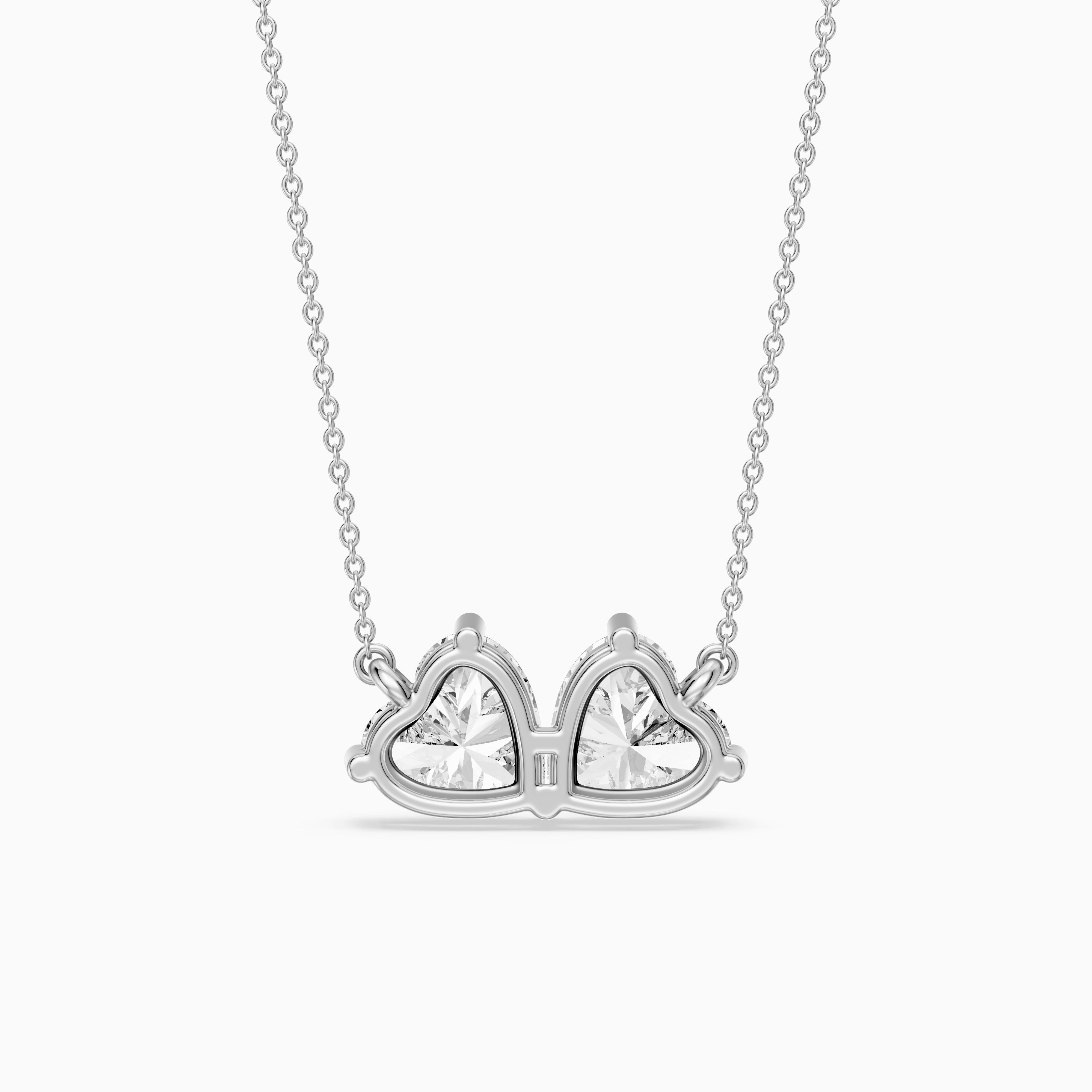 Nicole Heart Shape Lab Grown Diamond Toi et Moi Pendant