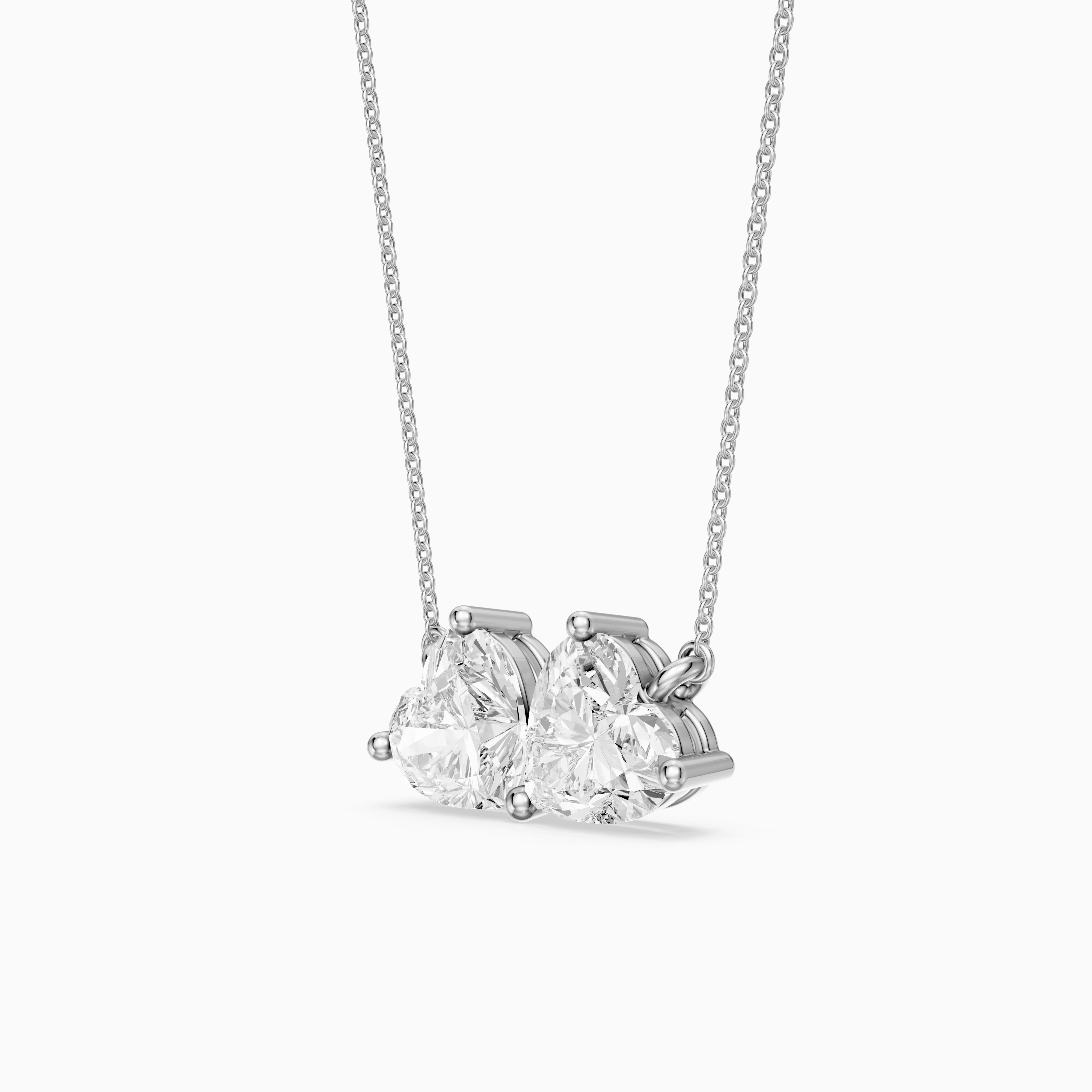 Nicole Heart Shape Lab Grown Diamond Toi et Moi Pendant