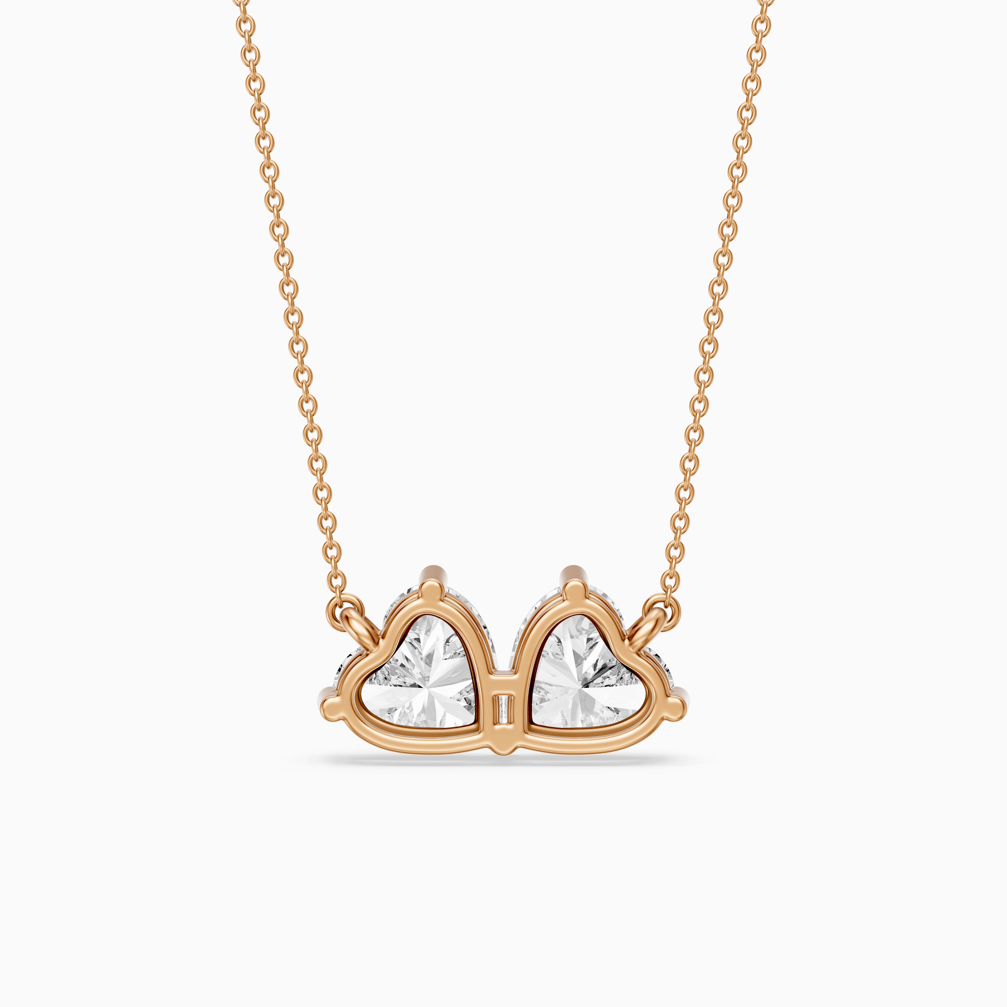 Nicole Heart Shape Lab Grown Diamond Toi et Moi Pendant