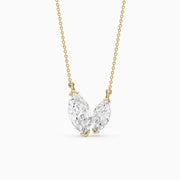 Blaire Marquise Cut Lab Grown Diamond Toi et Moi Pendant