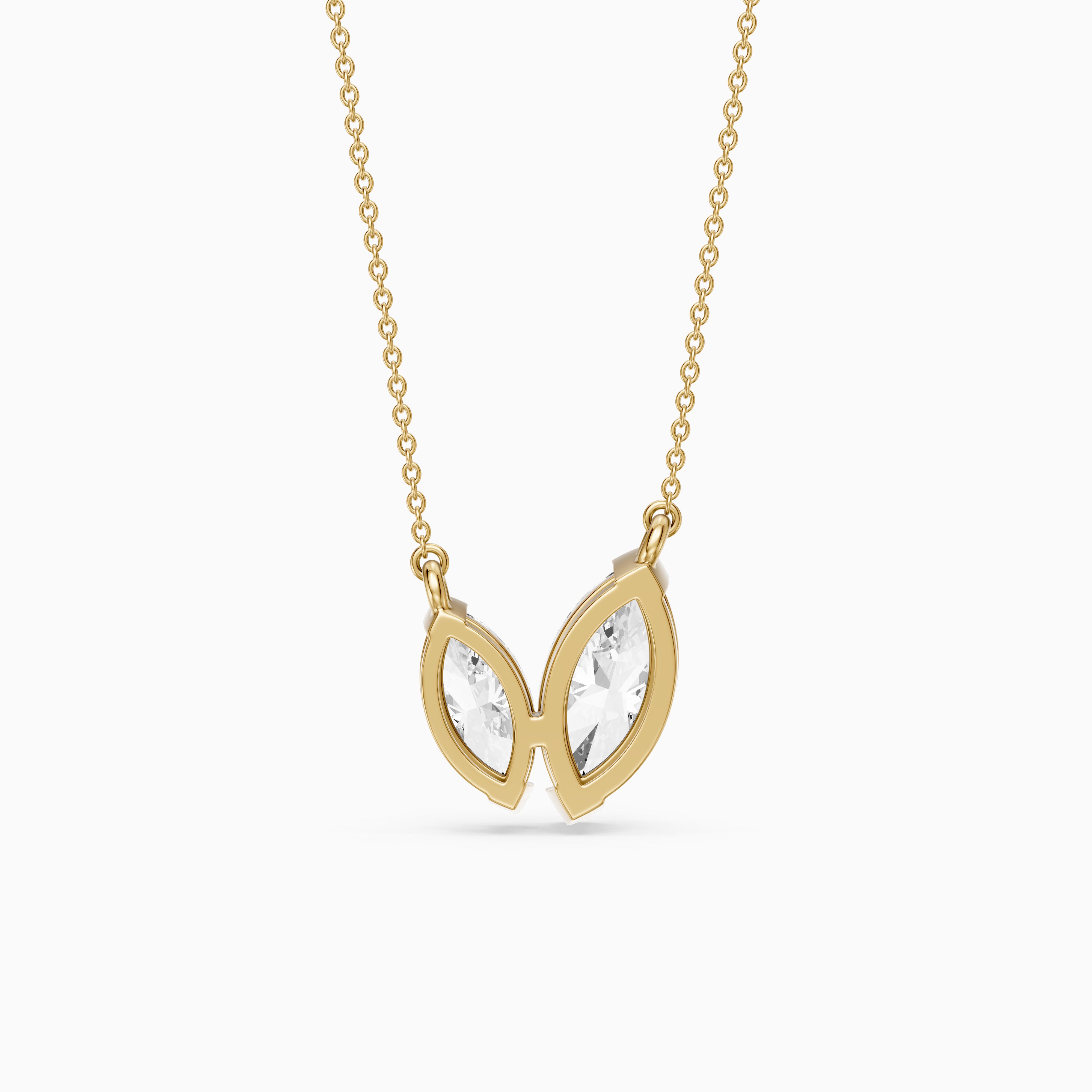Blaire Marquise Cut Lab Grown Diamond Toi et Moi Pendant