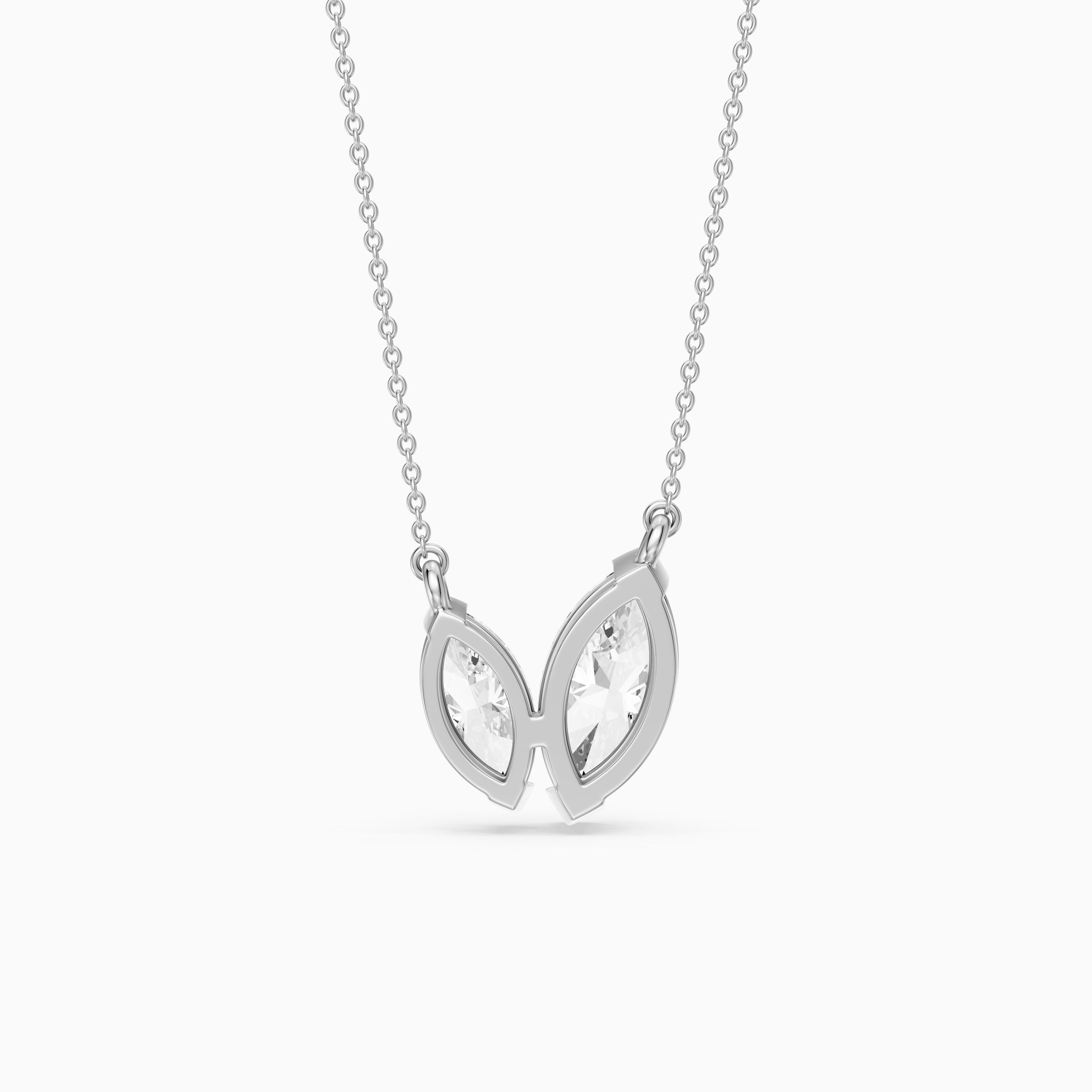 Blaire Marquise Cut Lab Grown Diamond Toi et Moi Pendant