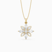Kira Marquise Cut Lab Grown Diamond Flower Pendant