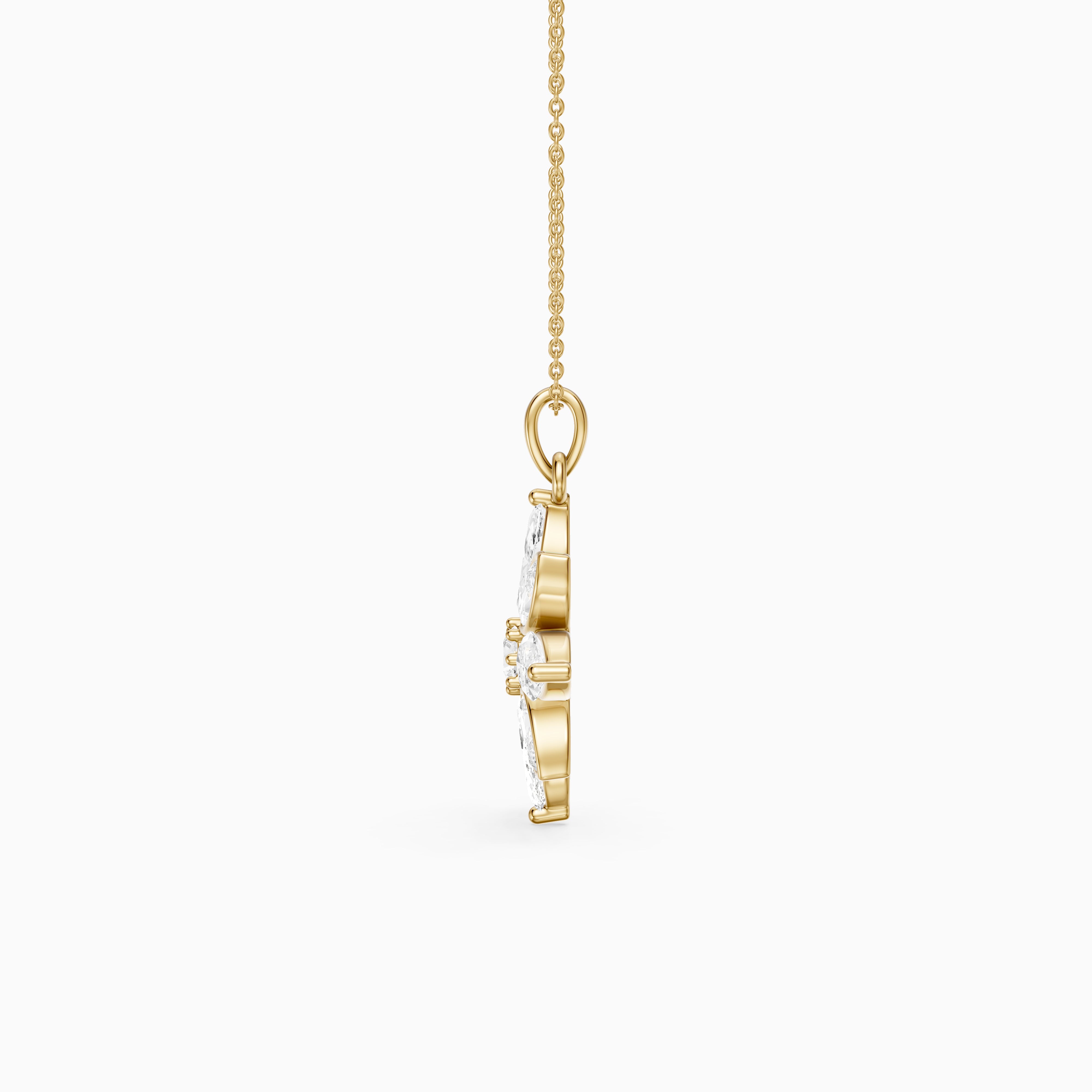 Kira Marquise Cut Lab Grown Diamond Flower Pendant