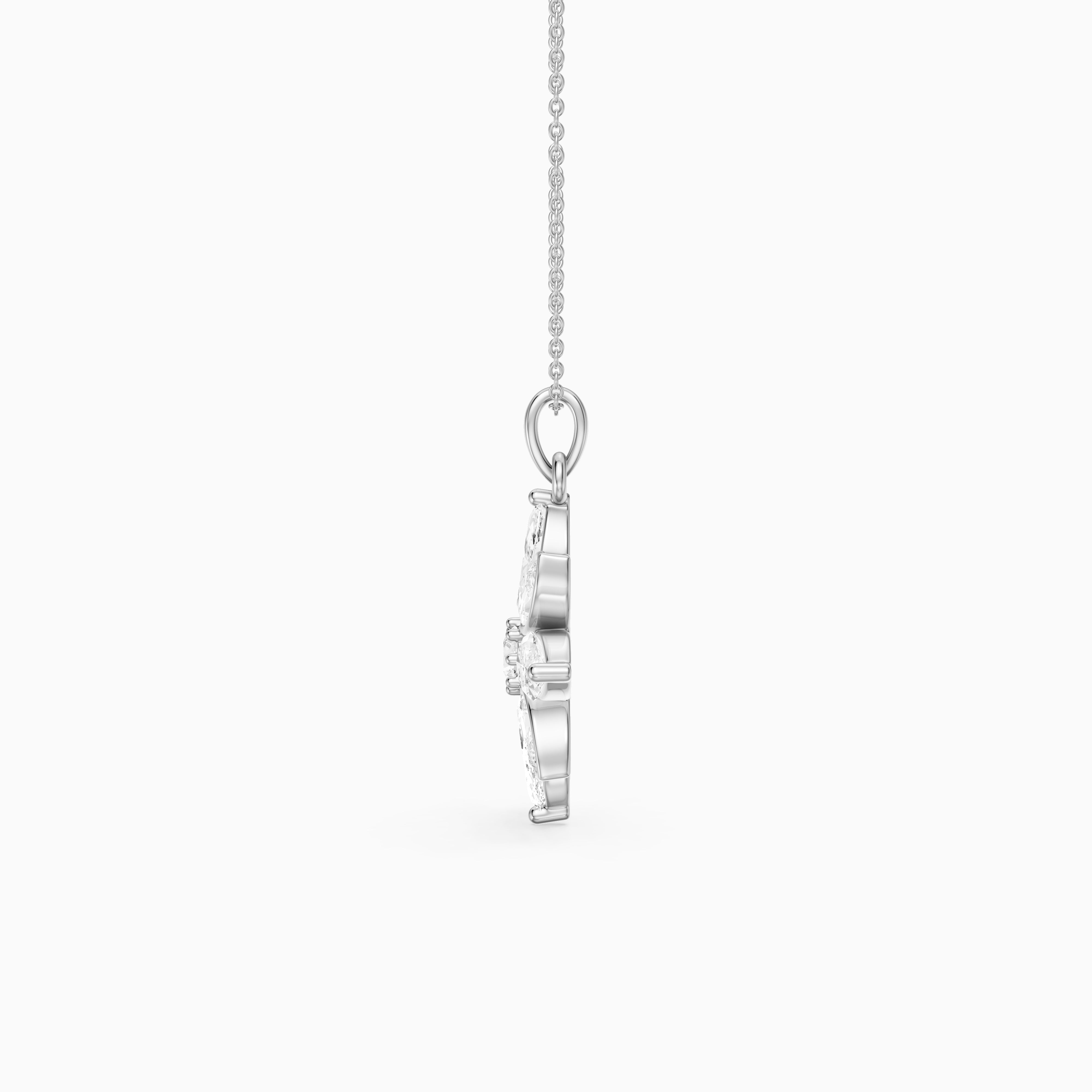 Kira Marquise Cut Lab Grown Diamond Flower Pendant