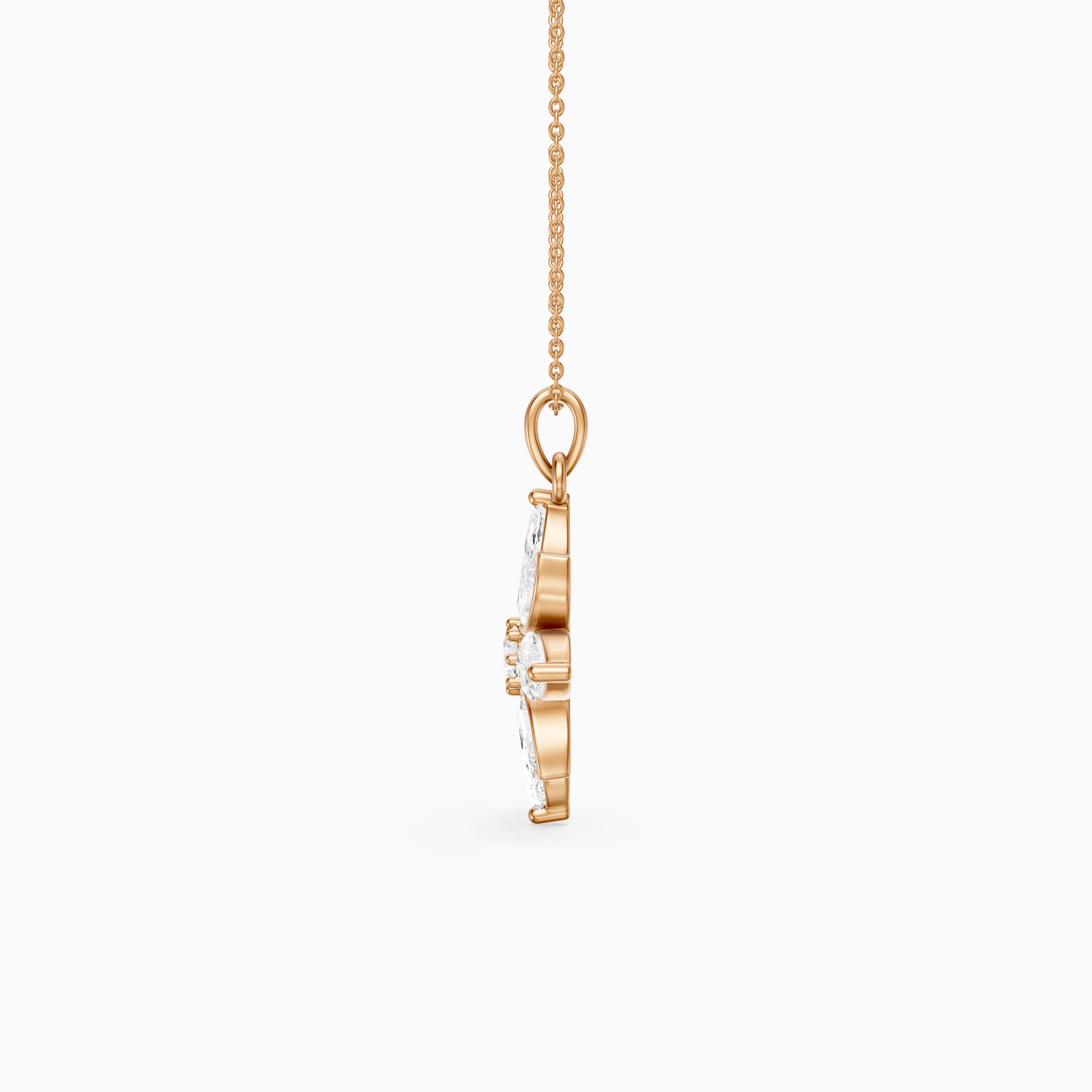 Kira Marquise Cut Lab Grown Diamond Flower Pendant