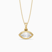 Liana East West Marquise Lab Grown Diamond Bezel Pendant