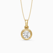 Kalani Round Lab Grown Diamond Bezel Pendant