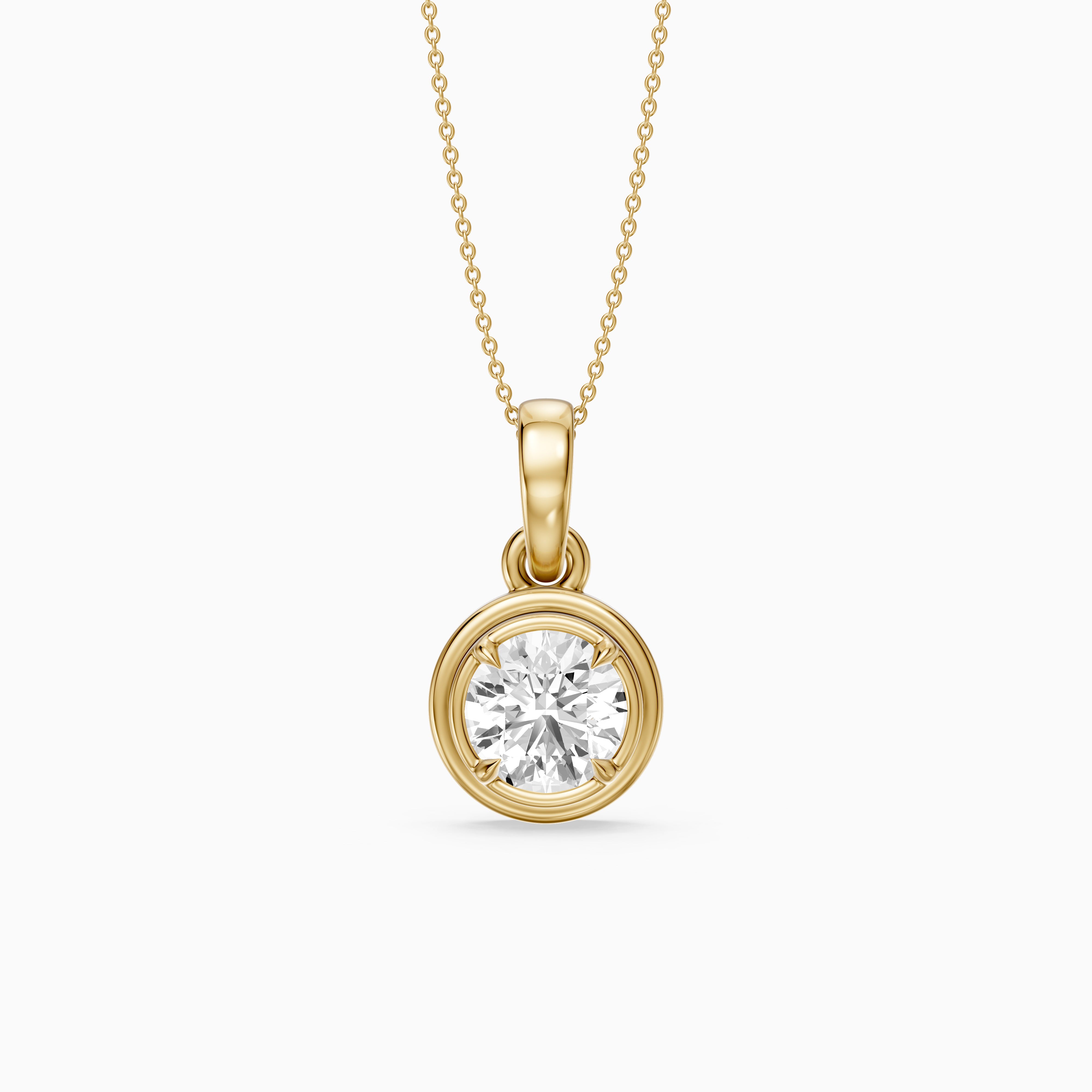 Kalani Round Lab Grown Diamond Bezel Pendant