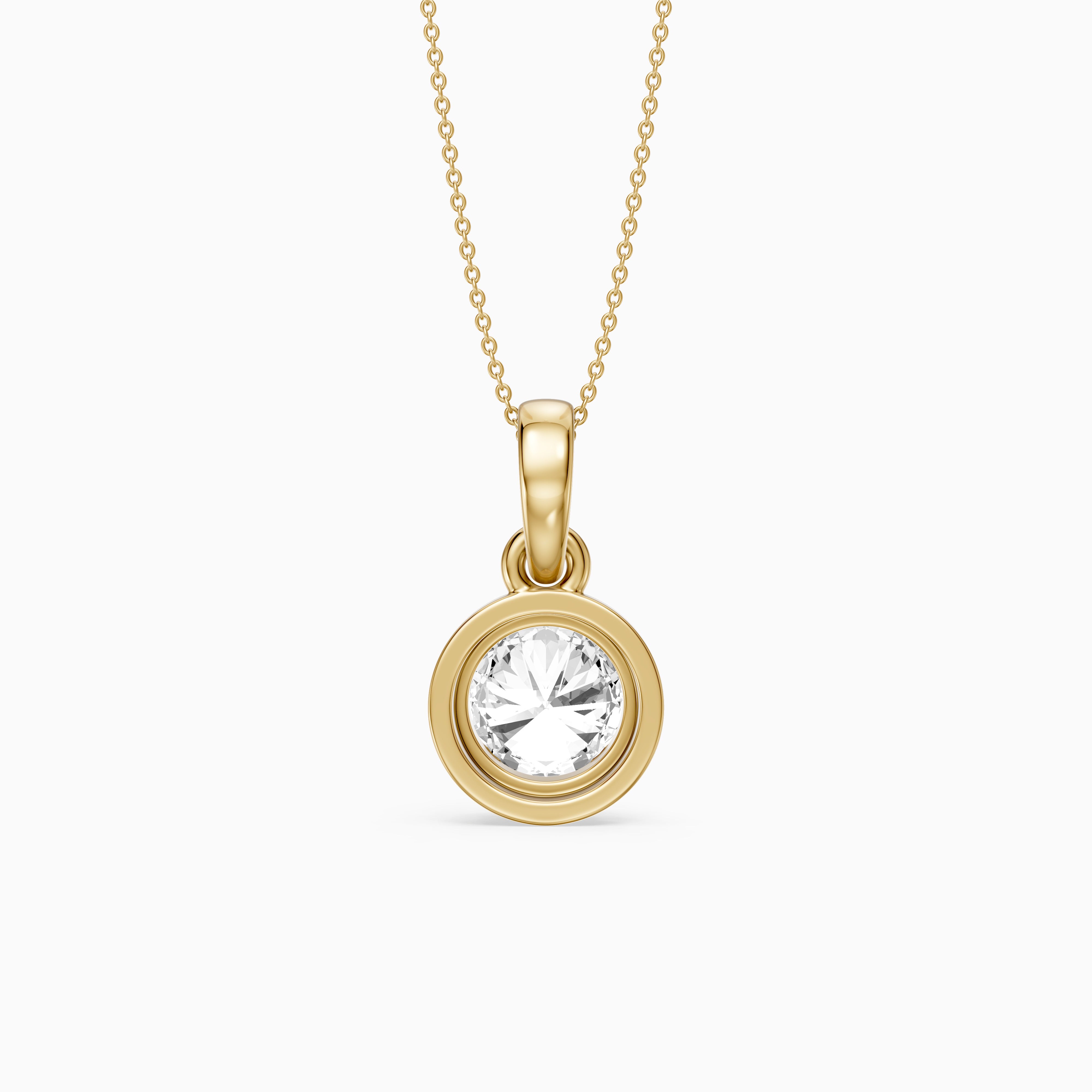 Kalani Round Lab Grown Diamond Bezel Pendant