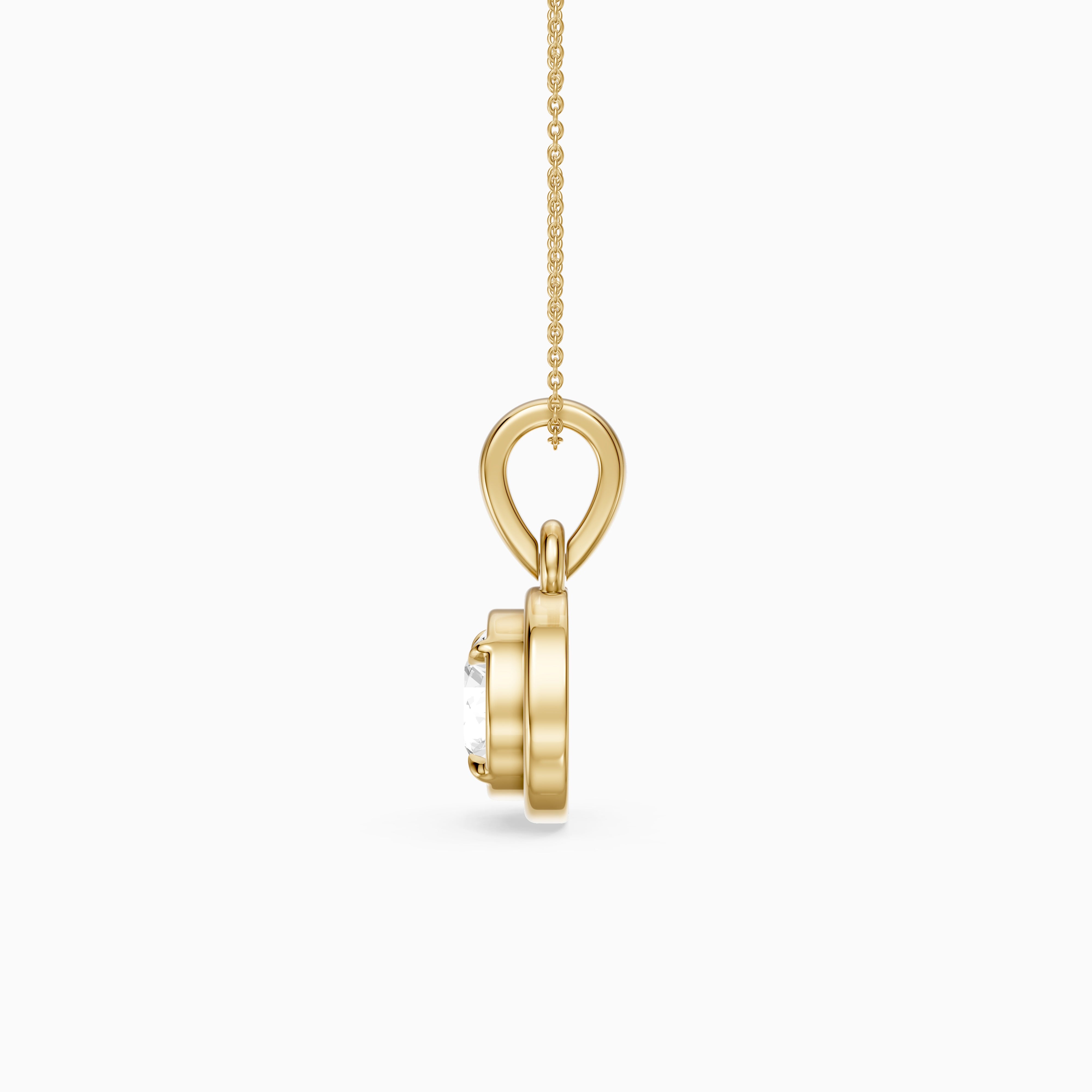Kalani Round Lab Grown Diamond Bezel Pendant