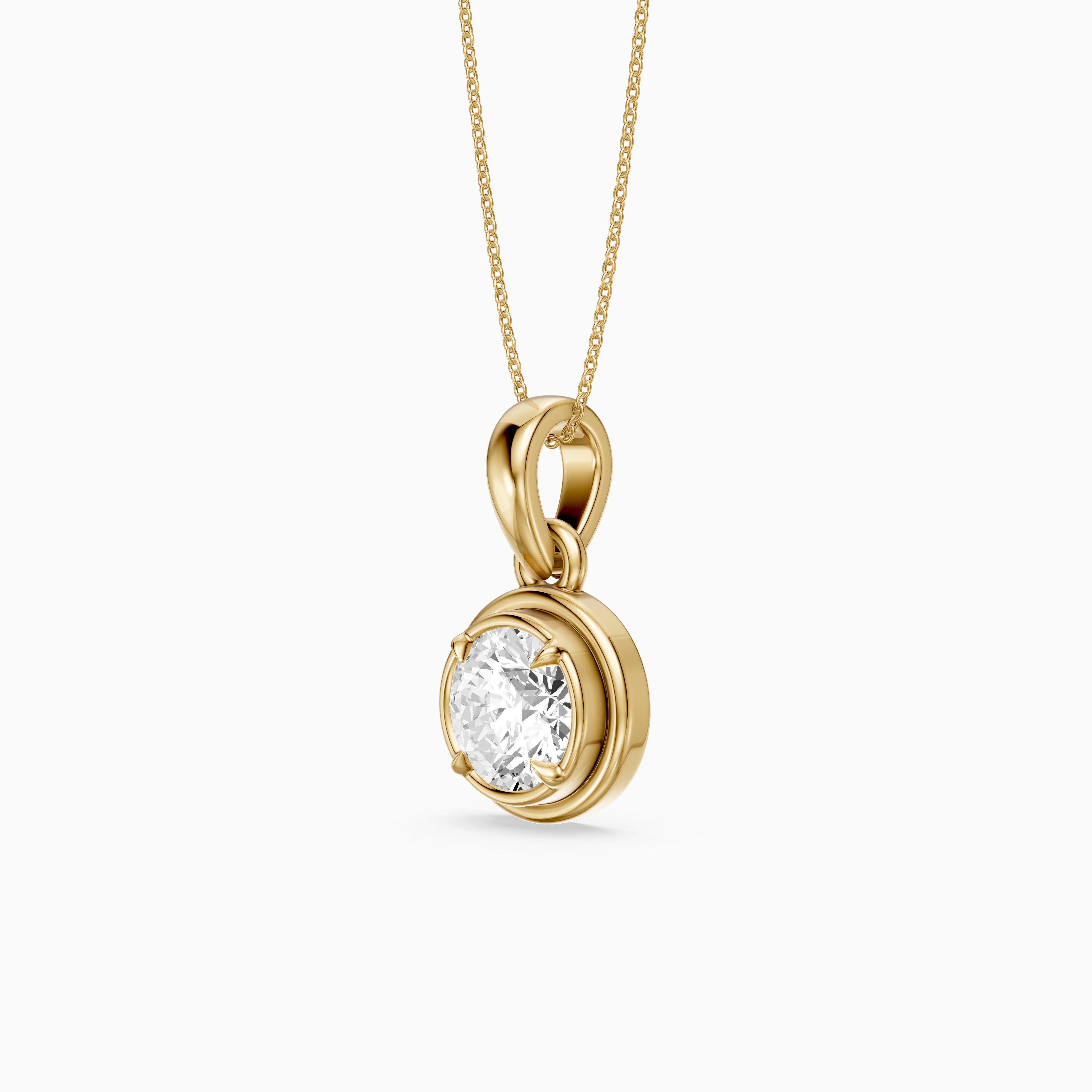 Kalani Round Lab Grown Diamond Bezel Pendant