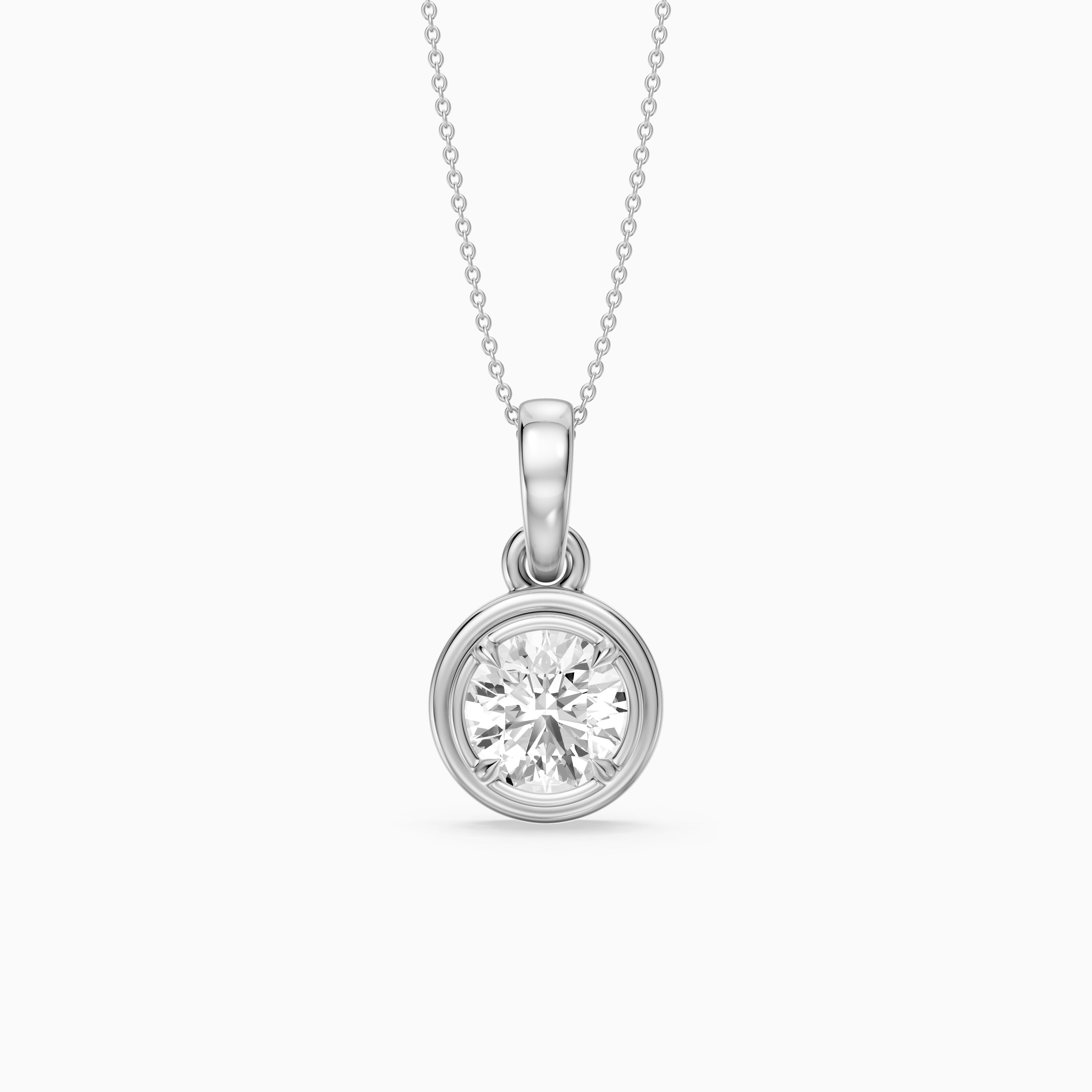 Kalani Round Lab Grown Diamond Bezel Pendant