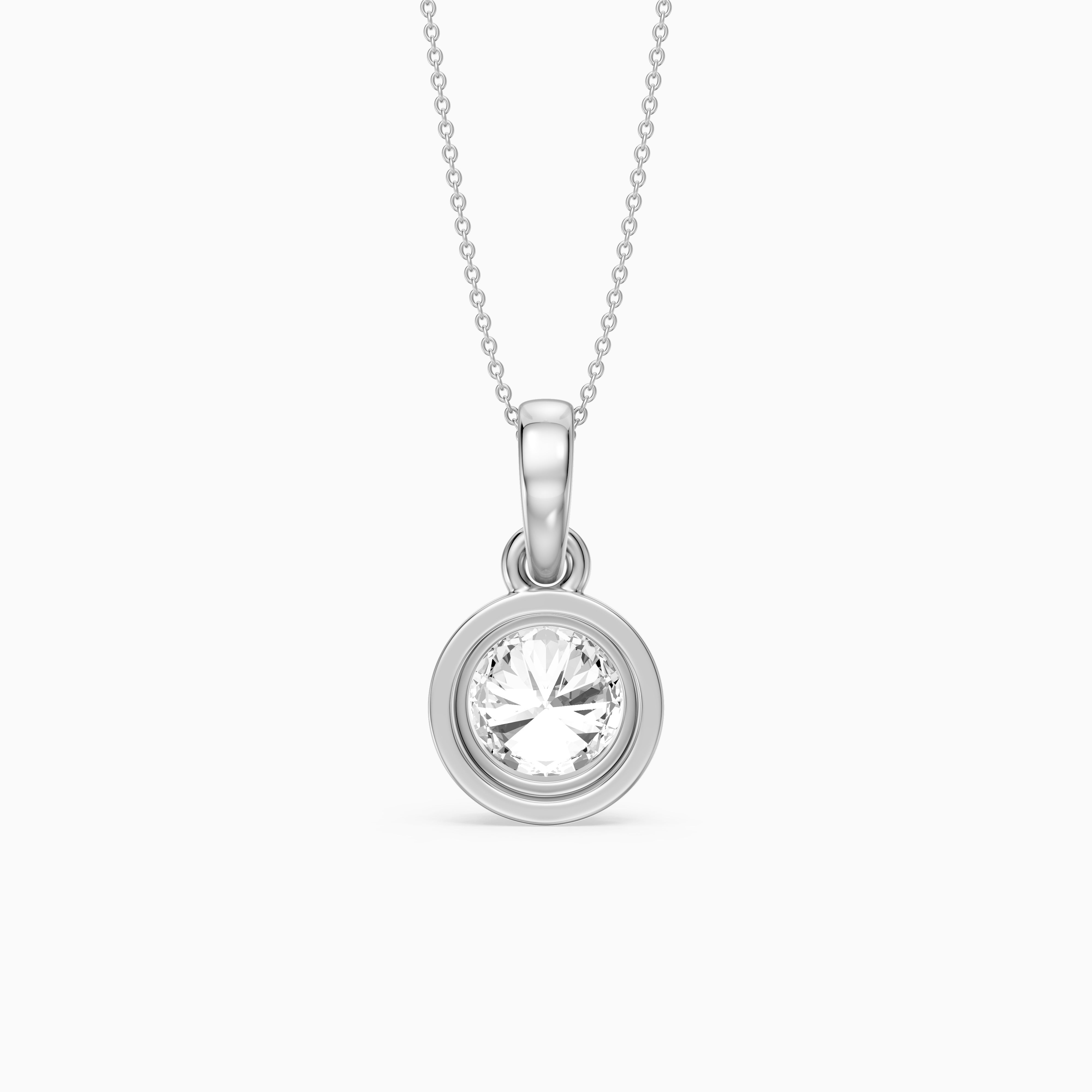 Kalani Round Lab Grown Diamond Bezel Pendant