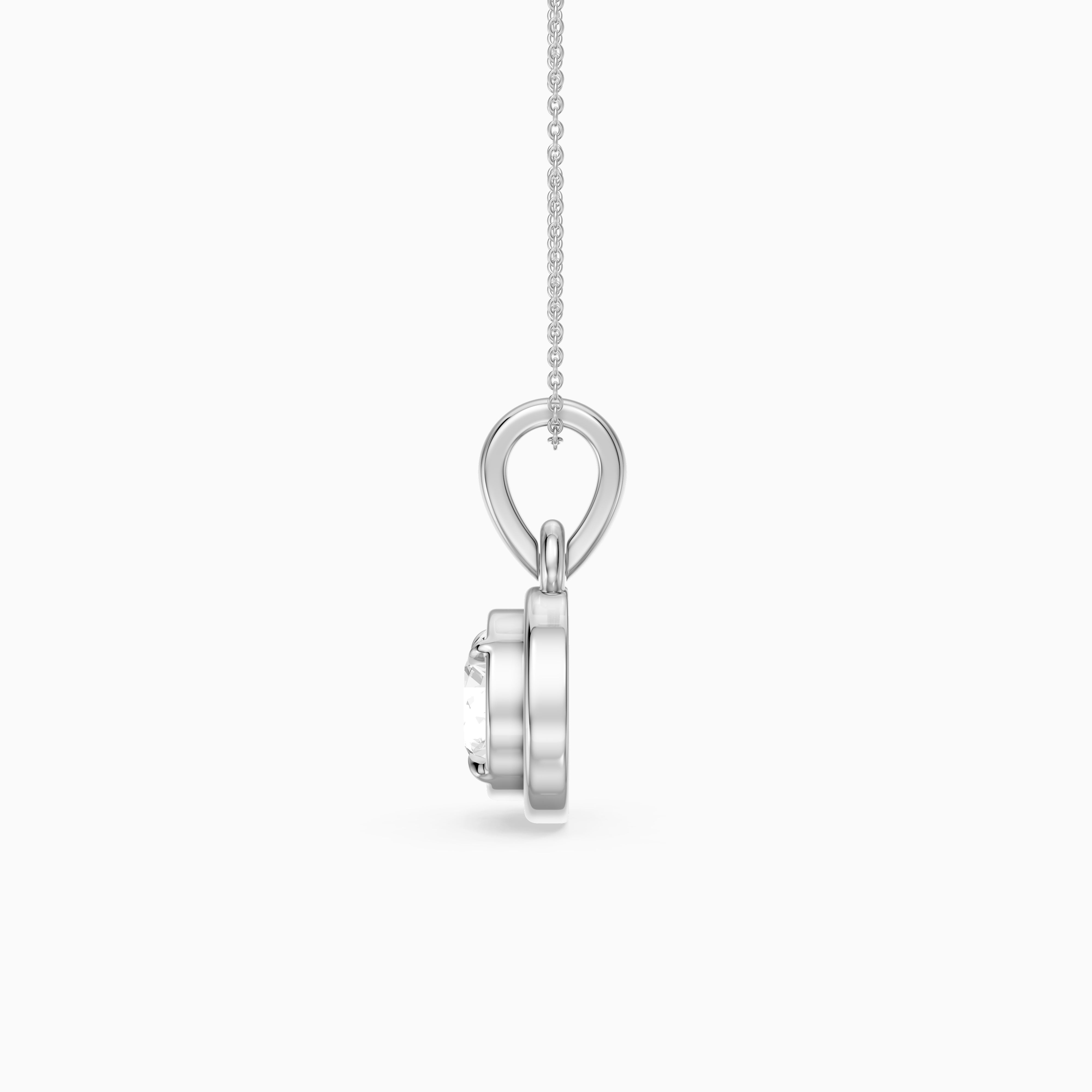 Kalani Round Lab Grown Diamond Bezel Pendant
