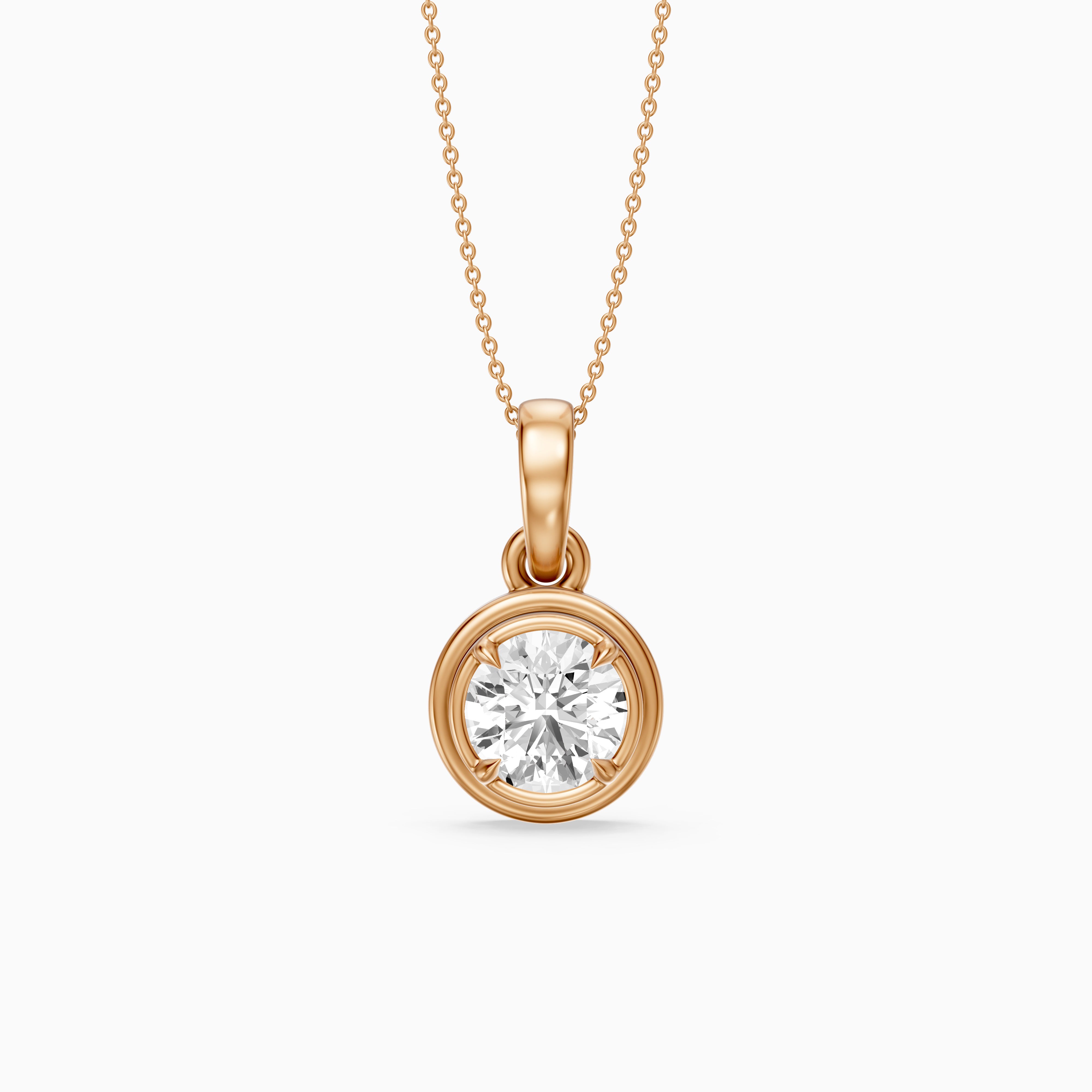 Kalani Round Lab Grown Diamond Bezel Pendant