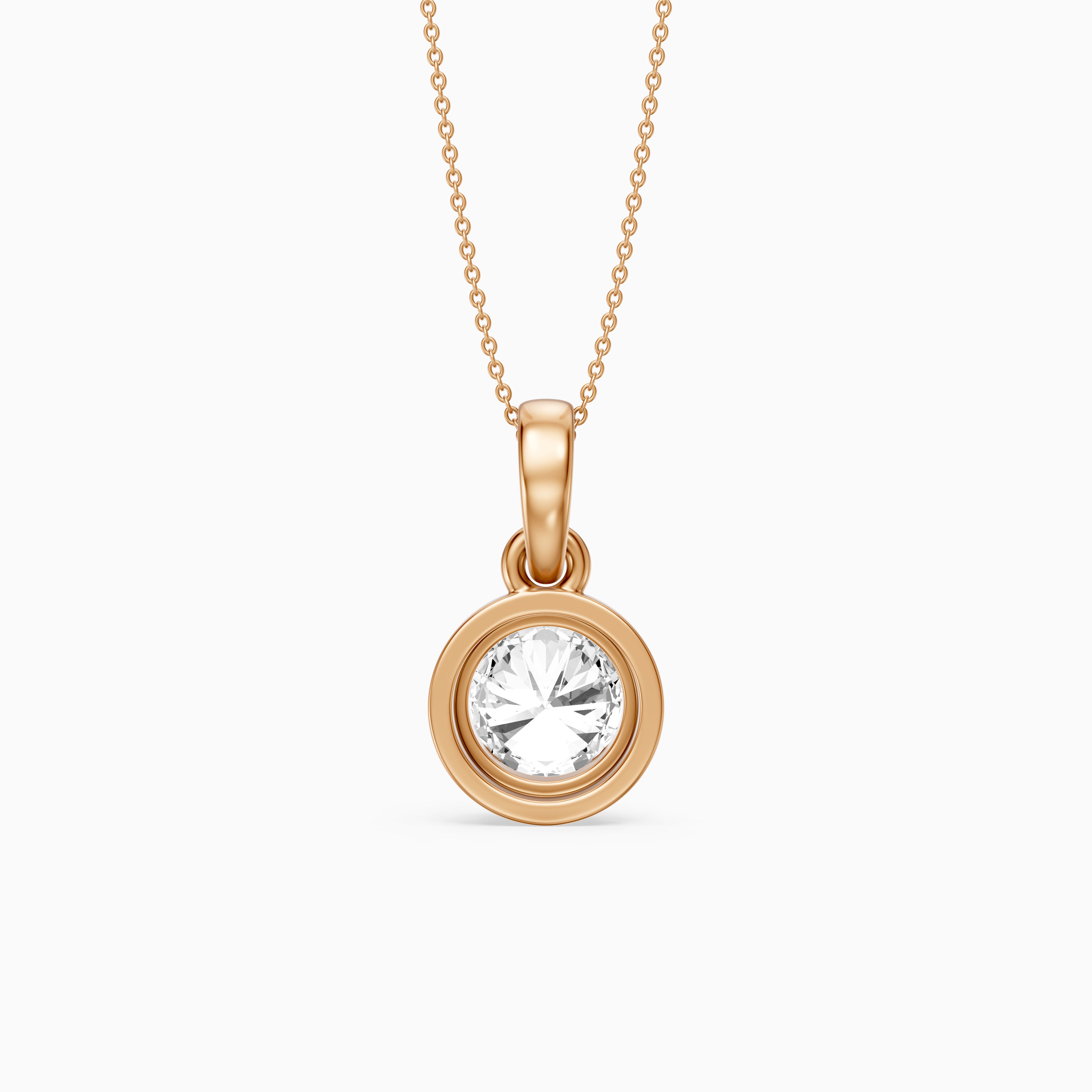 Kalani Round Lab Grown Diamond Bezel Pendant