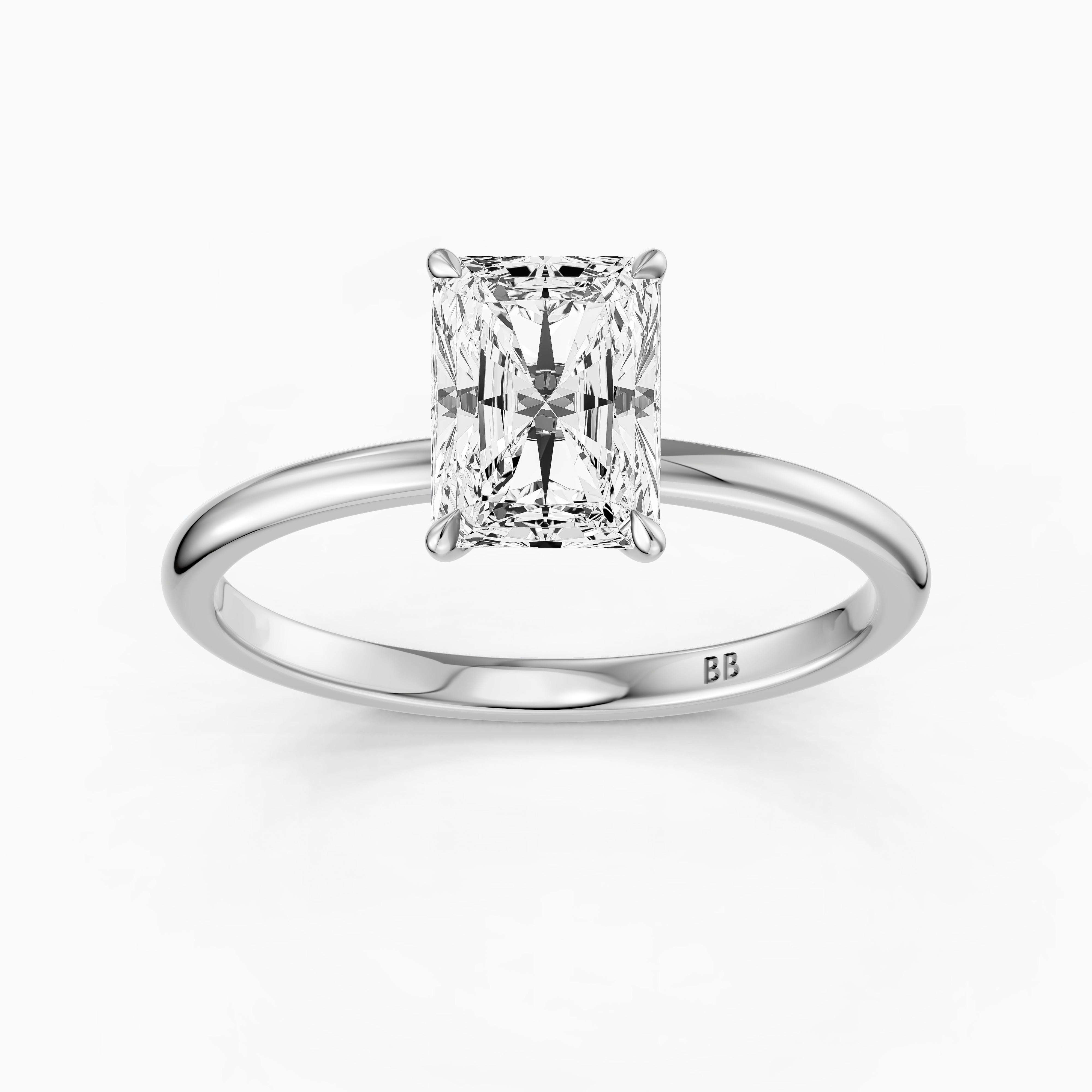 Clarie 4 Prong Radiant Cut Solitaire Lab Grown Diamond Ring