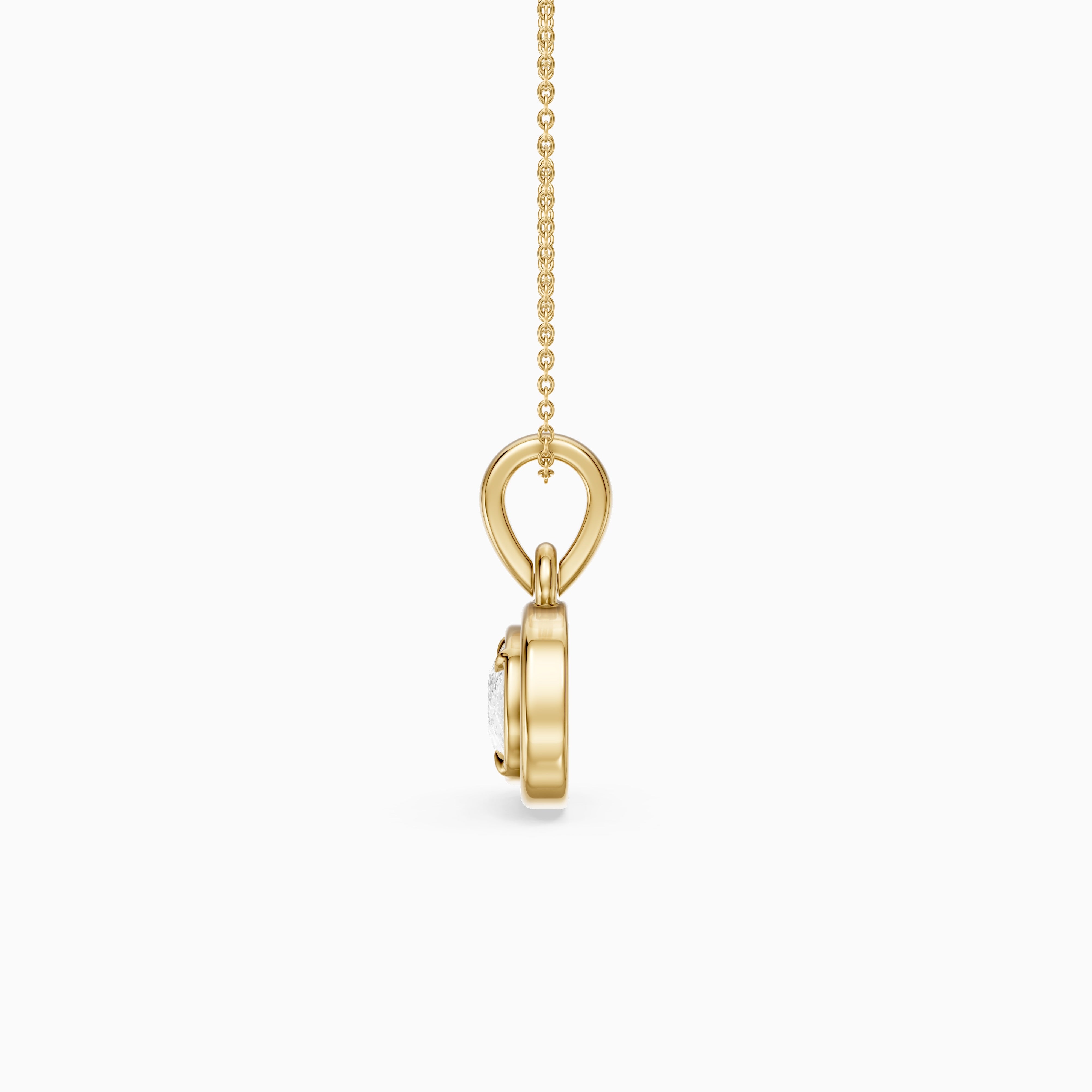 Carmen East West Elongated Cushion Cut Lab Grown Diamond Bezel Pendant