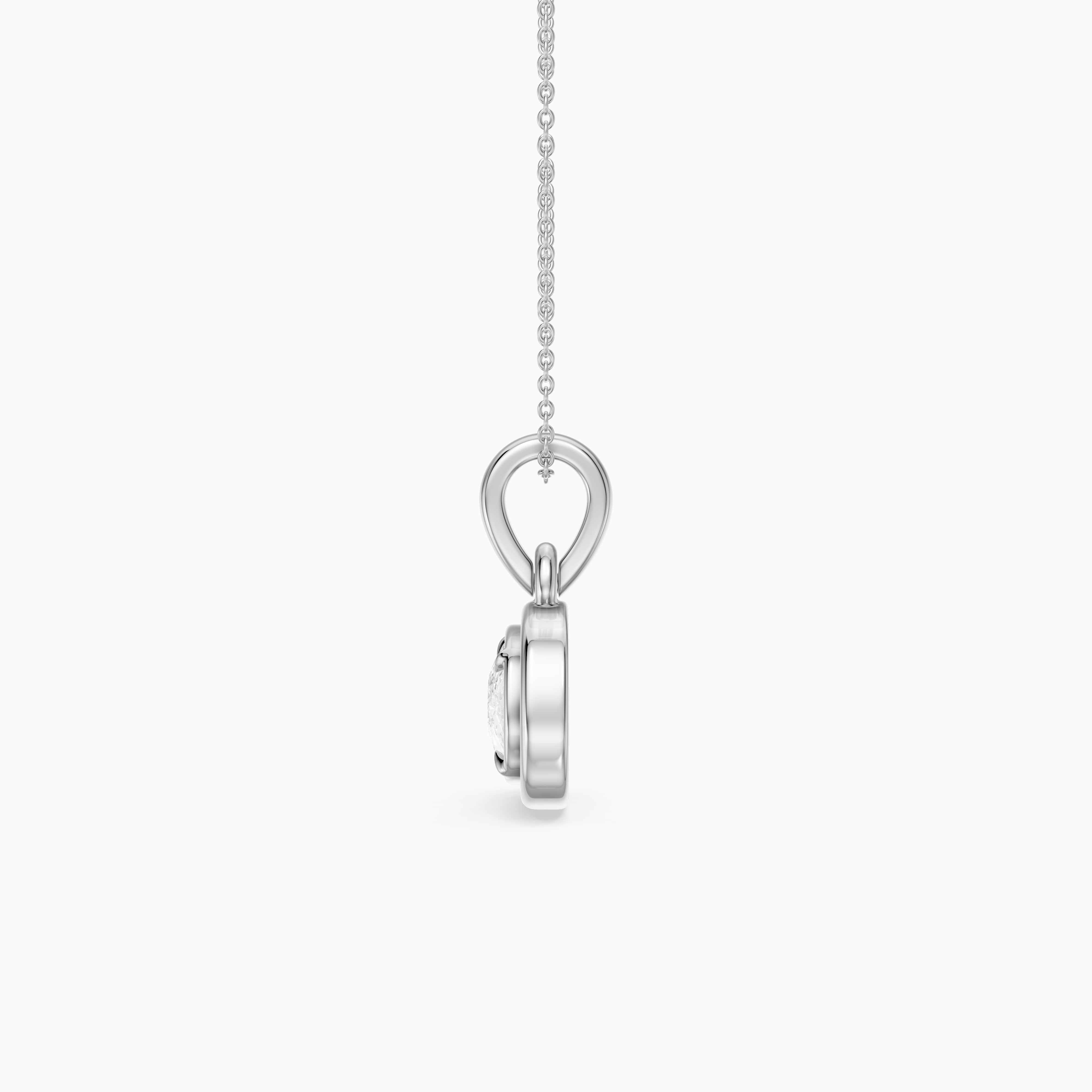 Carmen East West Elongated Cushion Cut Lab Grown Diamond Bezel Pendant
