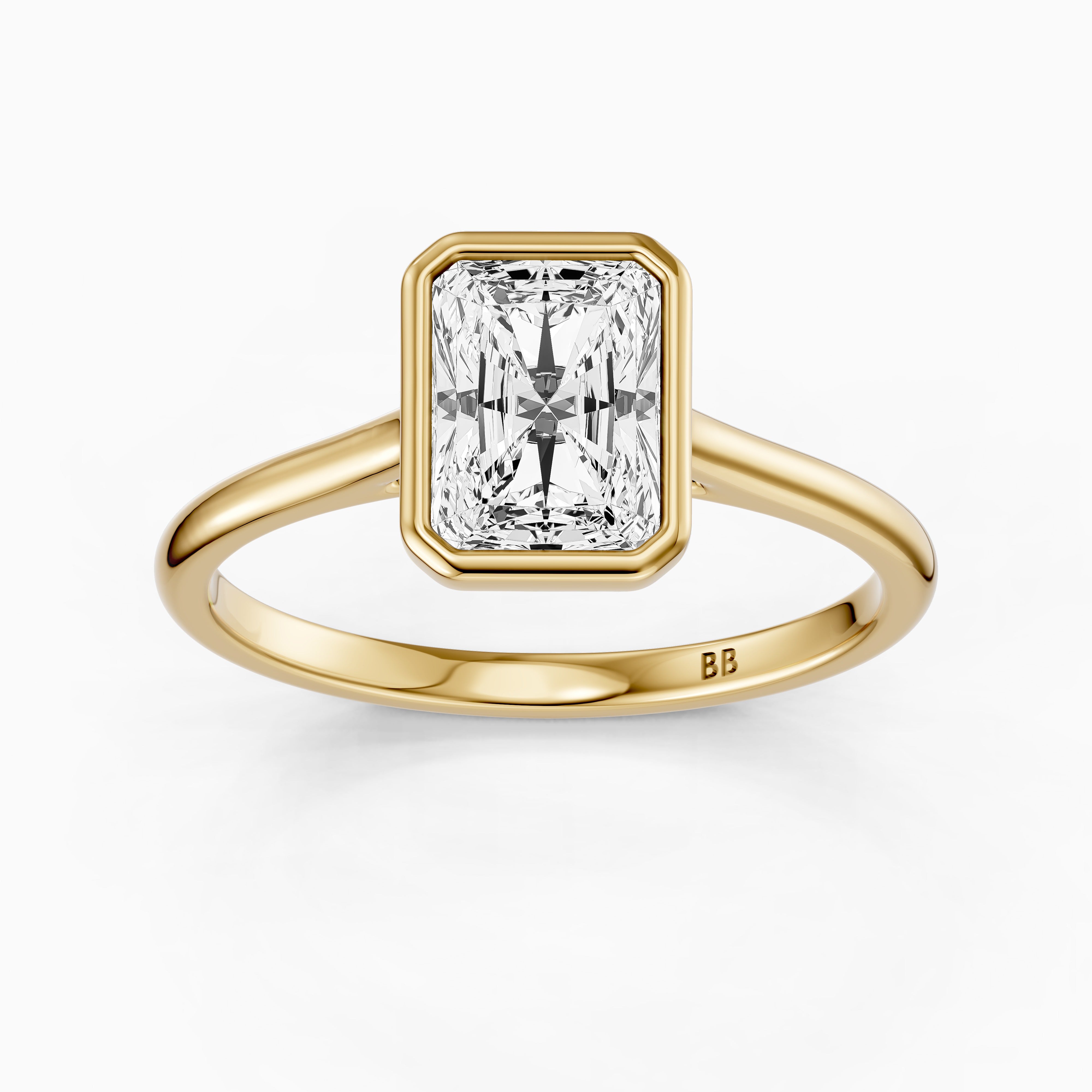 Emmaly Radiant Cut Bezel Cathedral Style Lab Grown Diamond Ring