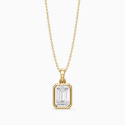 Agata Emerald Cut Solitaire Lab Grown Diamond Pendant