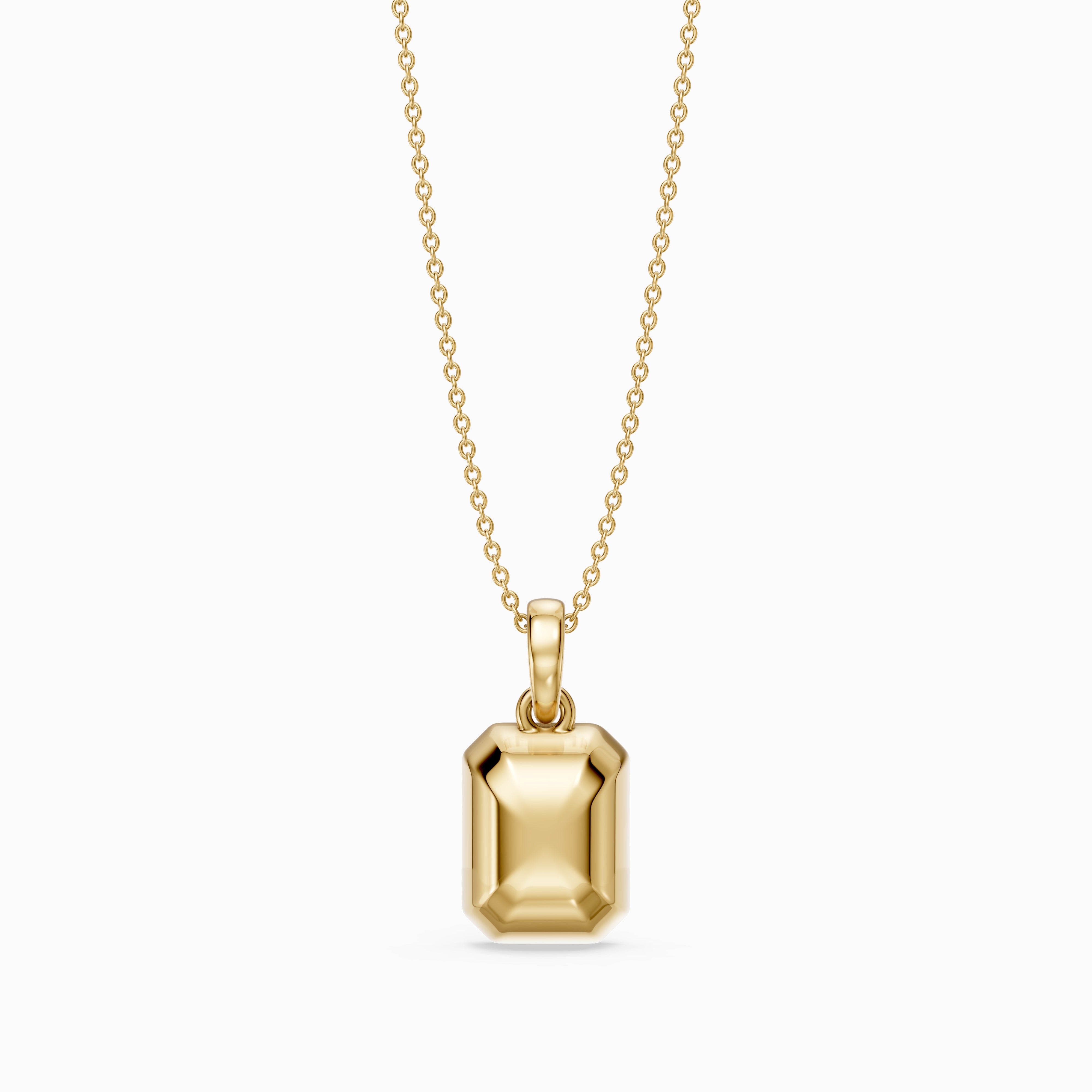 Agata Emerald Cut Solitaire Lab Grown Diamond Pendant