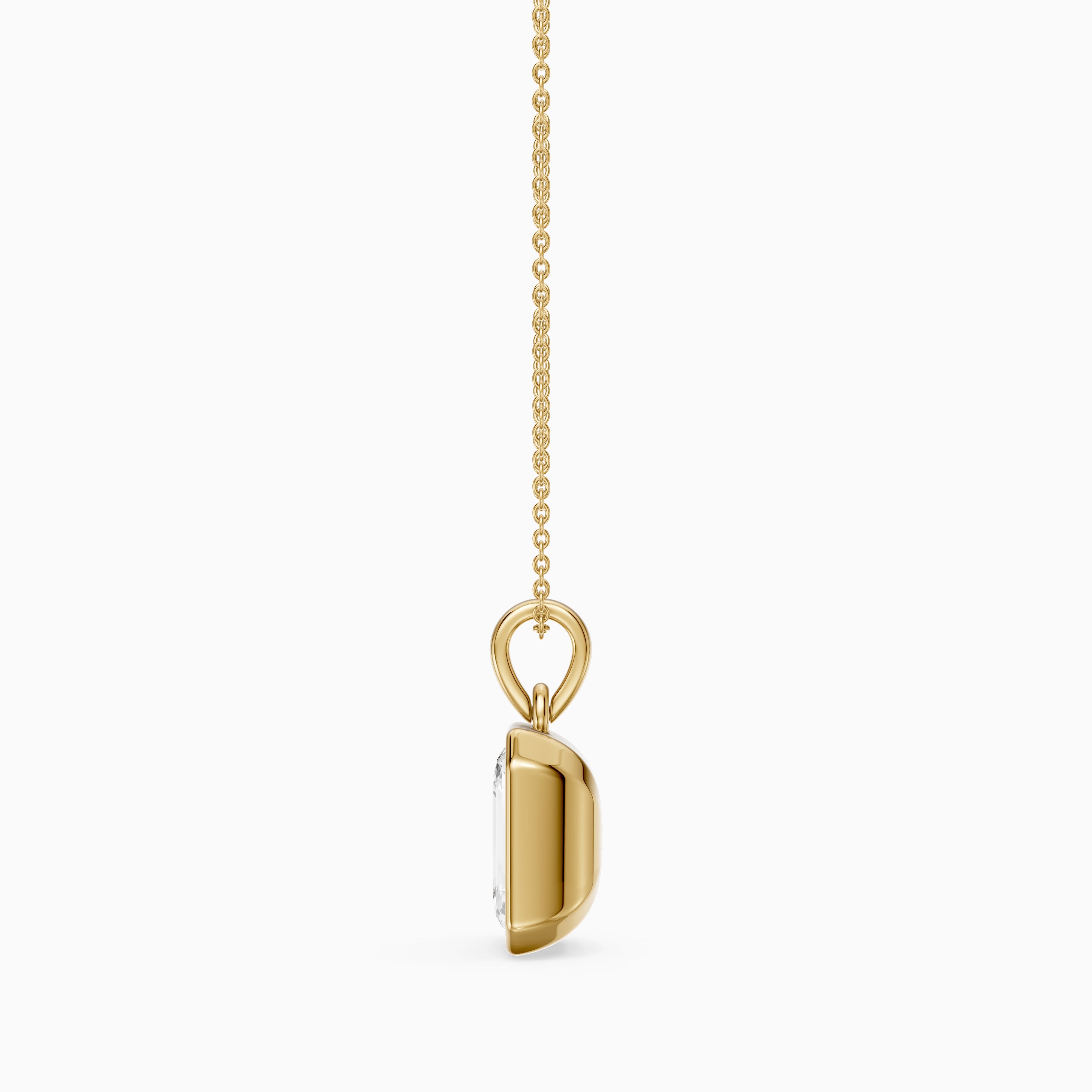 Agata Emerald Cut Solitaire Lab Grown Diamond Pendant