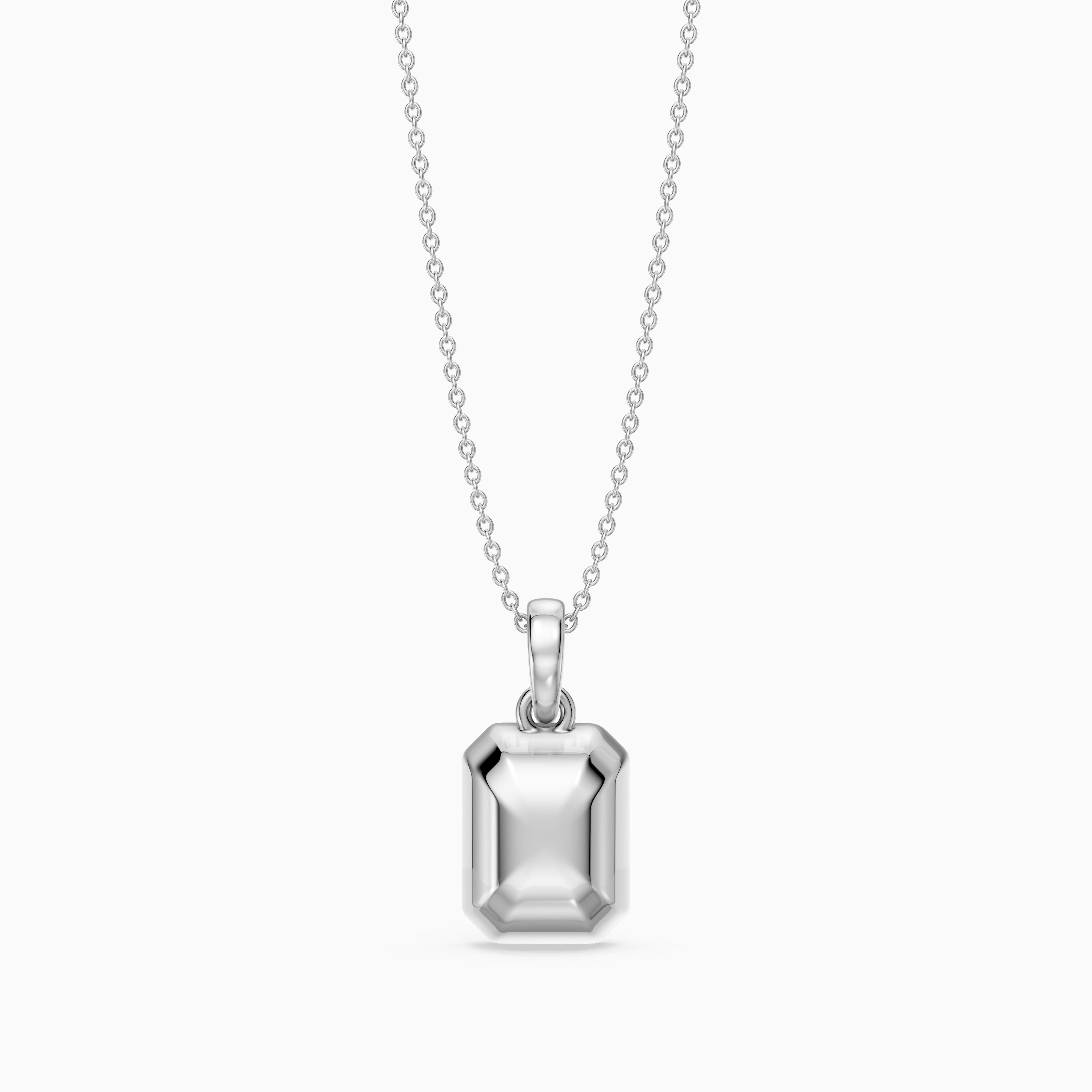 Agata Emerald Cut Solitaire Lab Grown Diamond Pendant