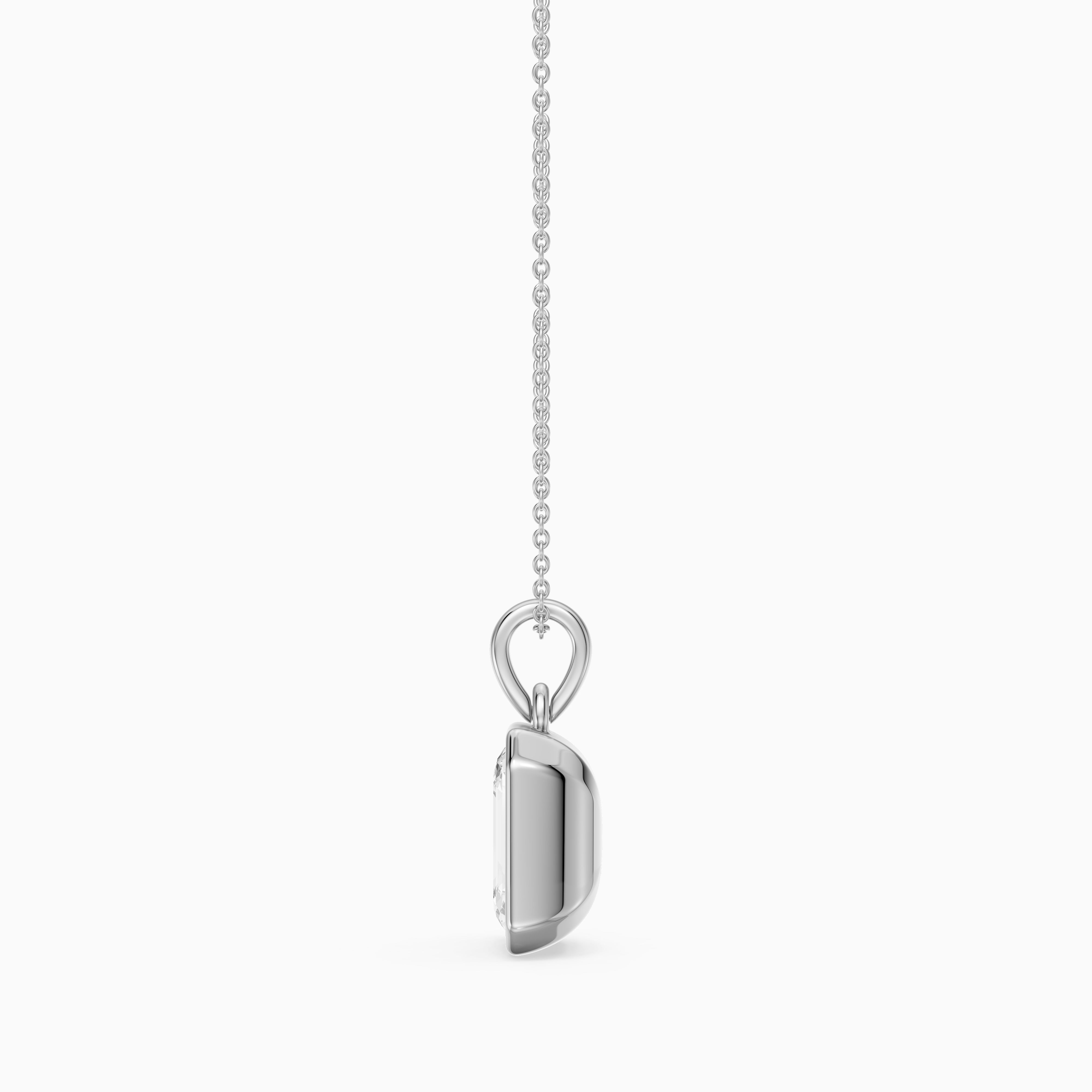 Agata Emerald Cut Solitaire Lab Grown Diamond Pendant