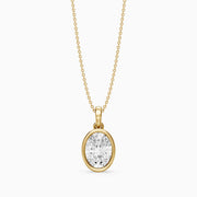 Agnese Oval Solitaire Lab Grown Diamond Pendant