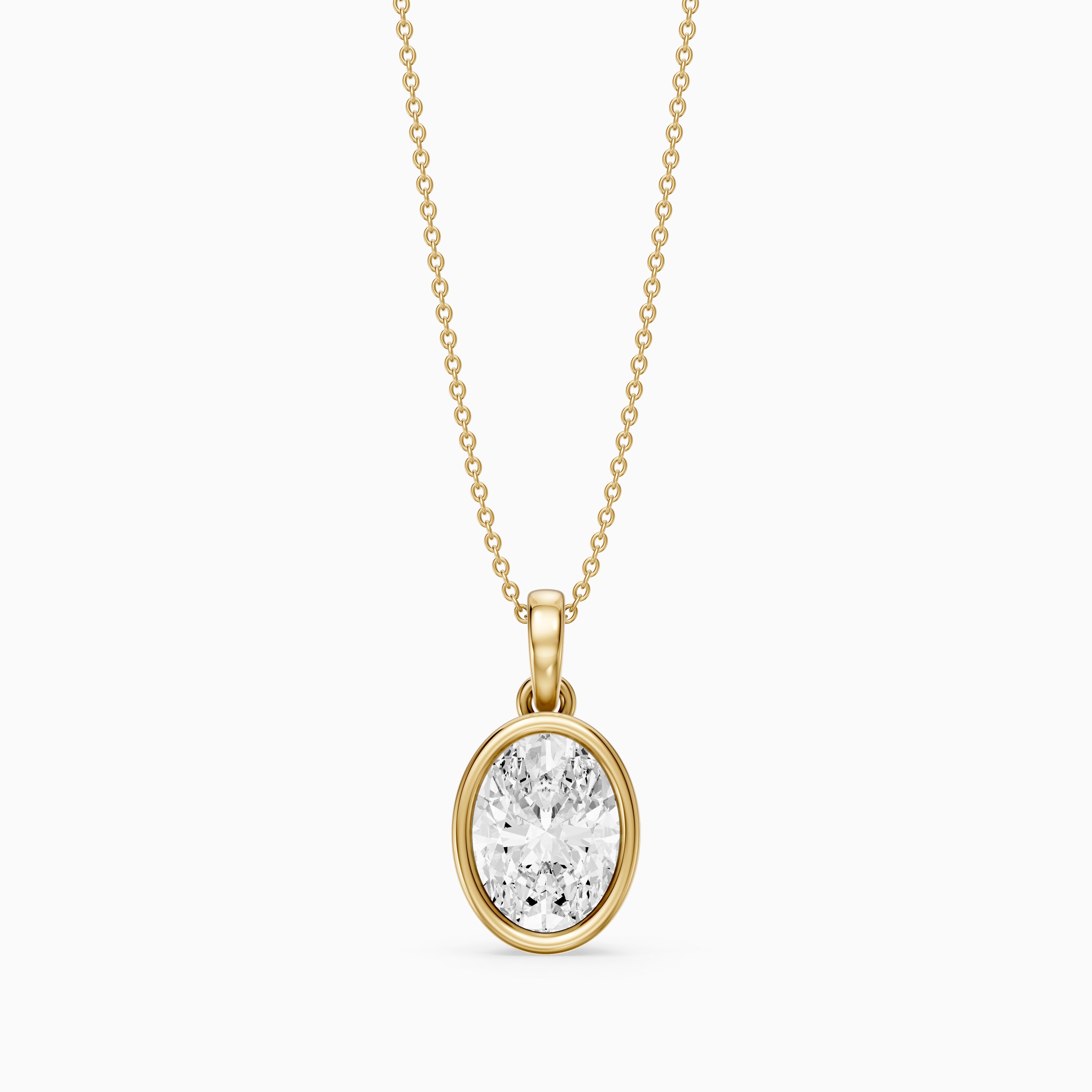 Agnese Oval Solitaire Lab Grown Diamond Pendant