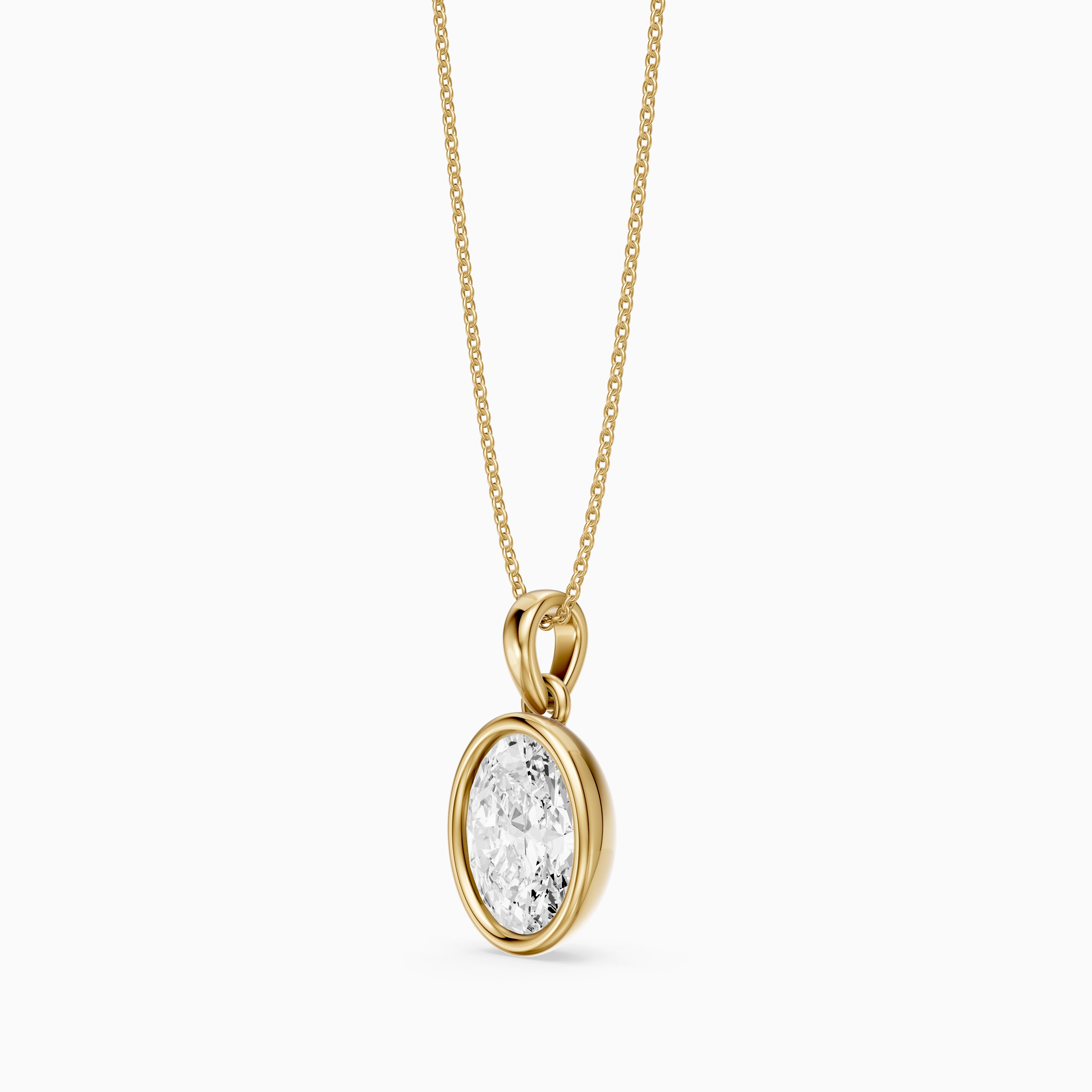 Agnese Oval Solitaire Lab Grown Diamond Pendant