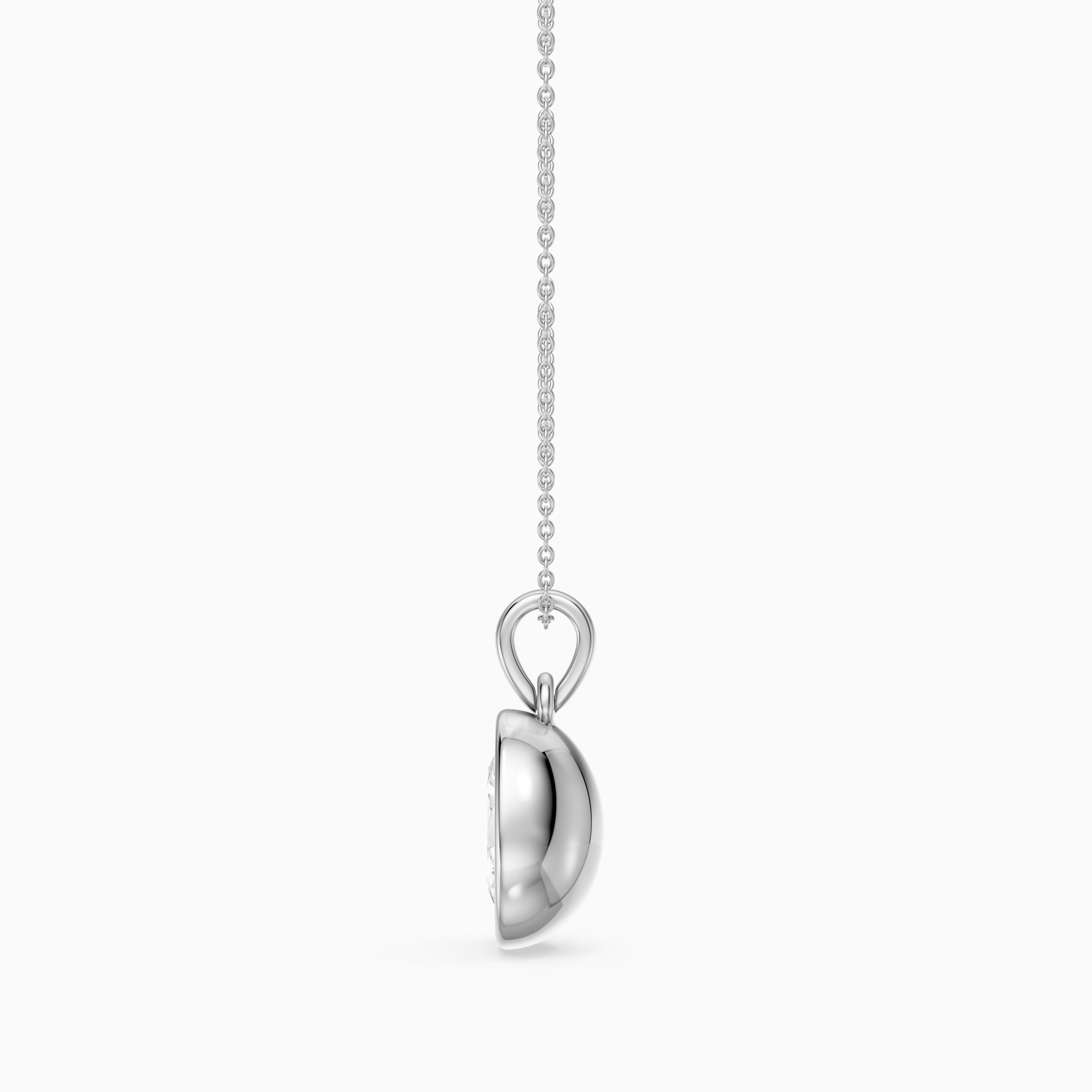 Agnese Oval Solitaire Lab Grown Diamond Pendant