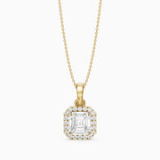 Alma Asscher Cut Lab Grown Diamond Halo Pendant
