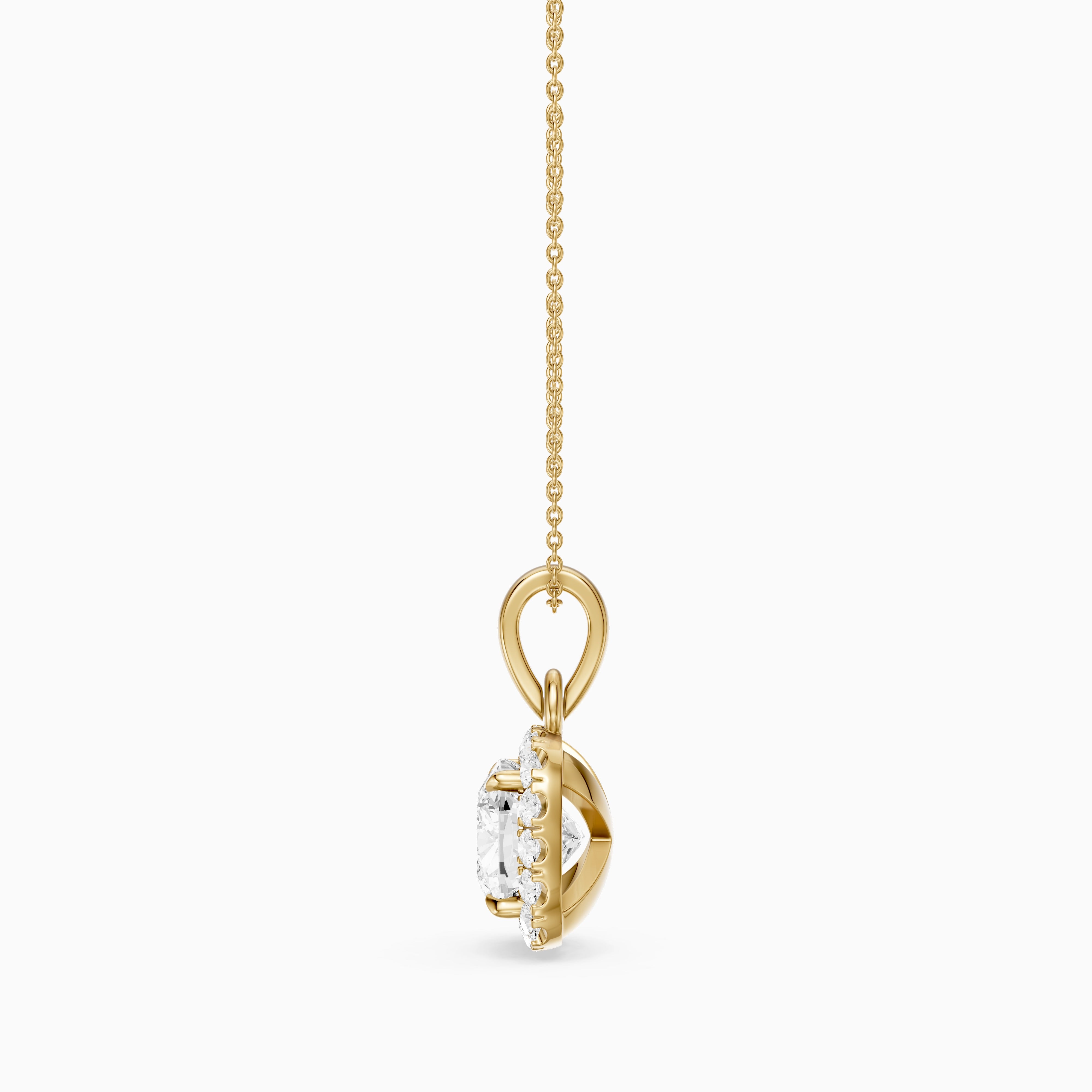Clara Cushion Cut Lab Grown Diamond Halo Pendant