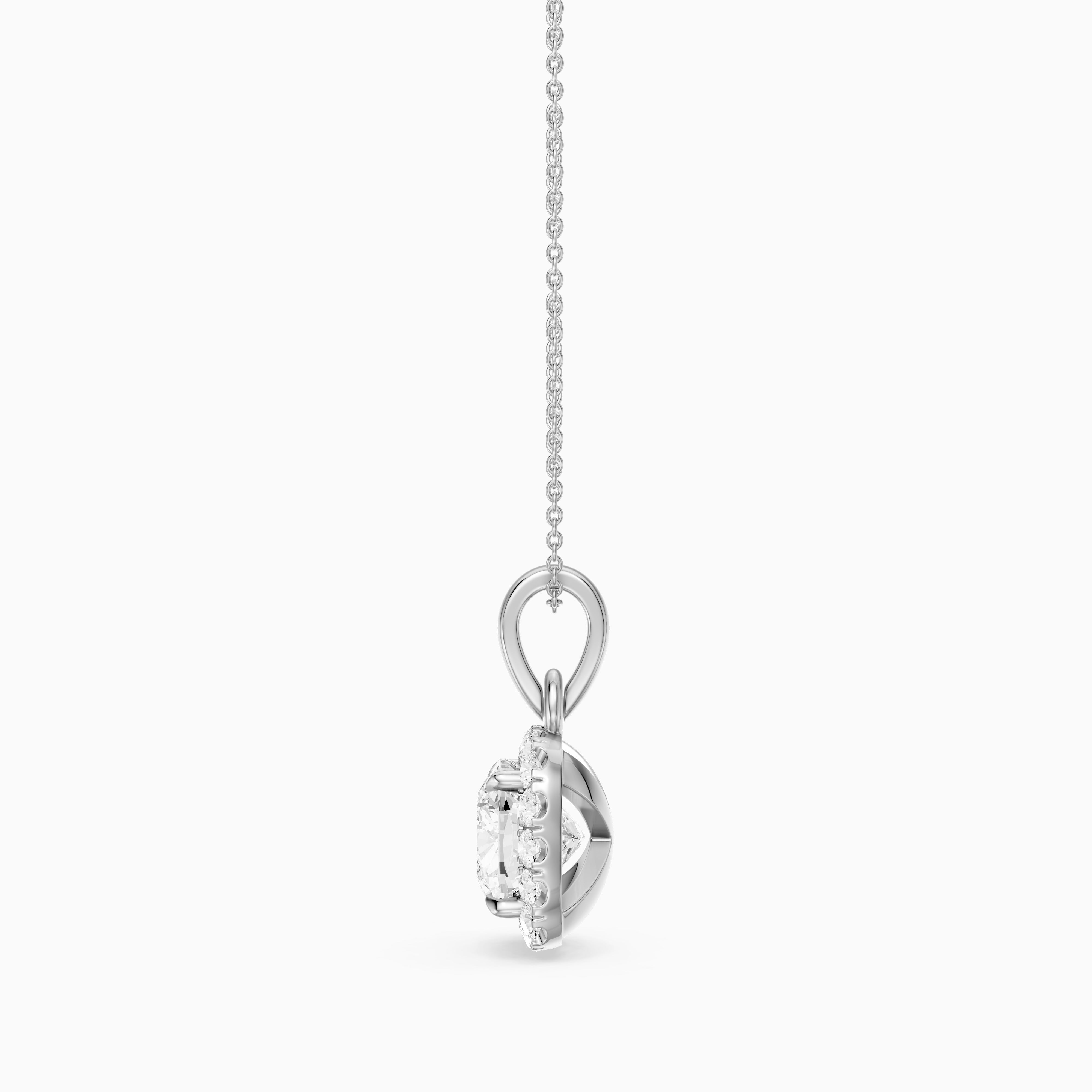 Clara Cushion Cut Lab Grown Diamond Halo Pendant