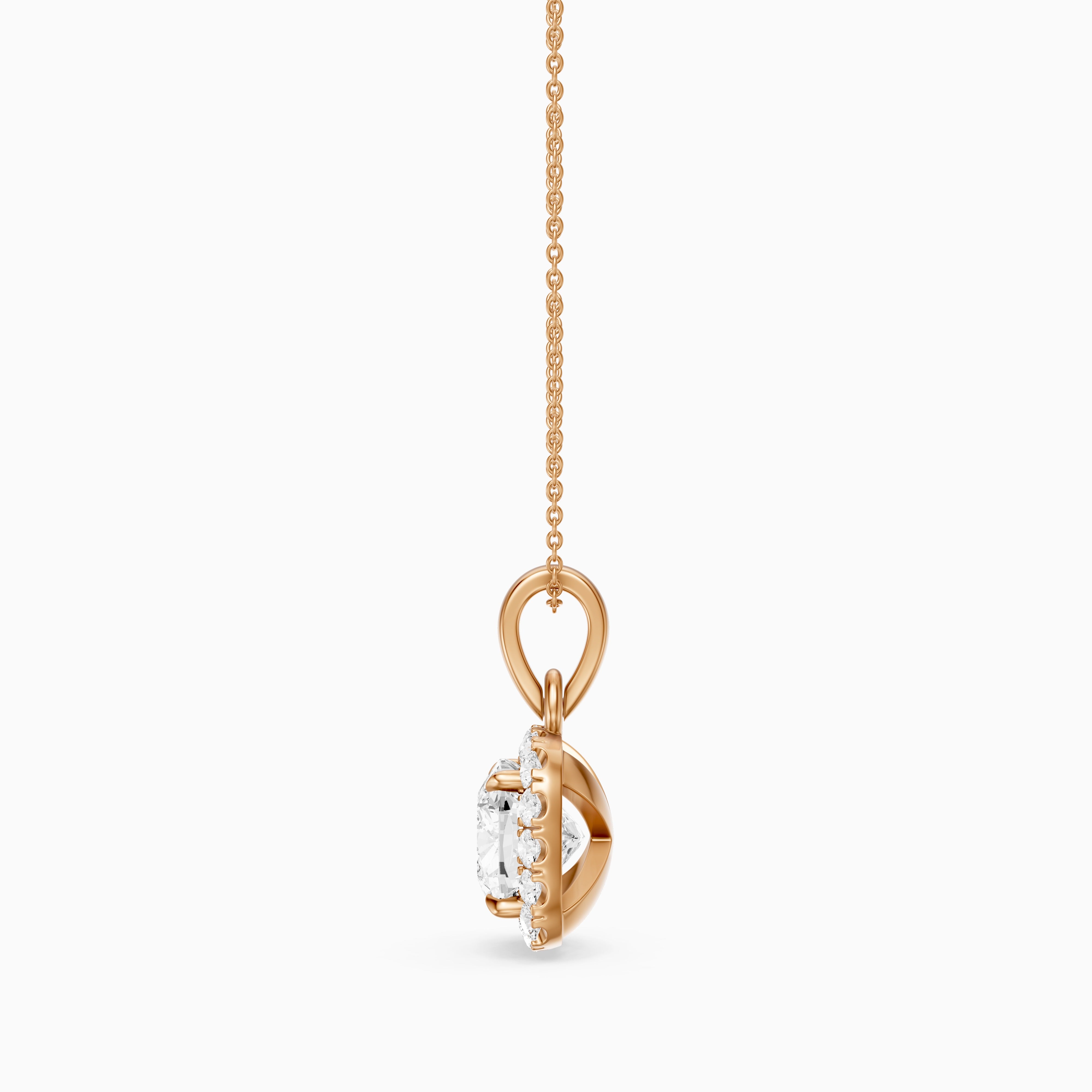 Clara Cushion Cut Lab Grown Diamond Halo Pendant