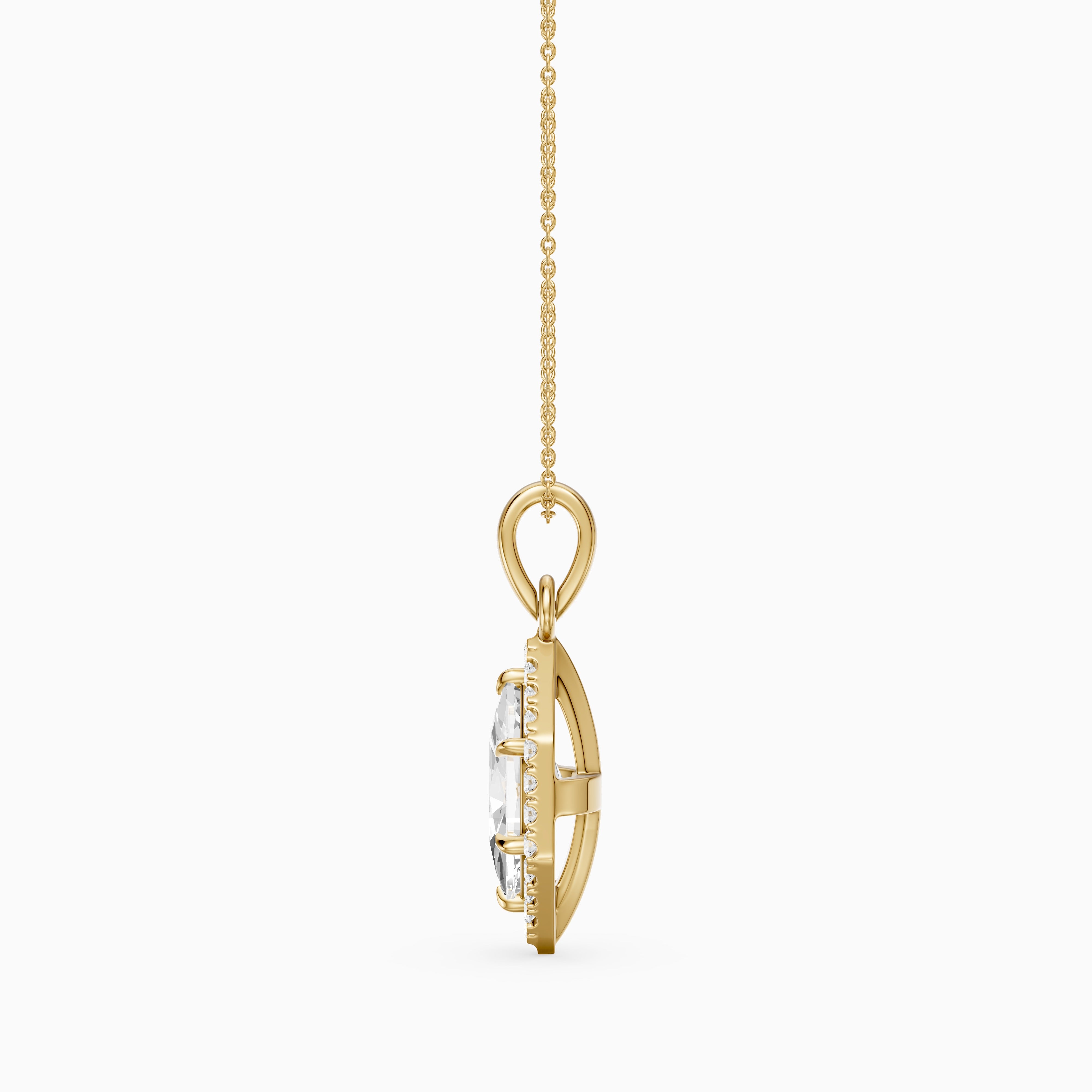 Eden Dutch Marquise Lab Grown Diamond Halo Pendant