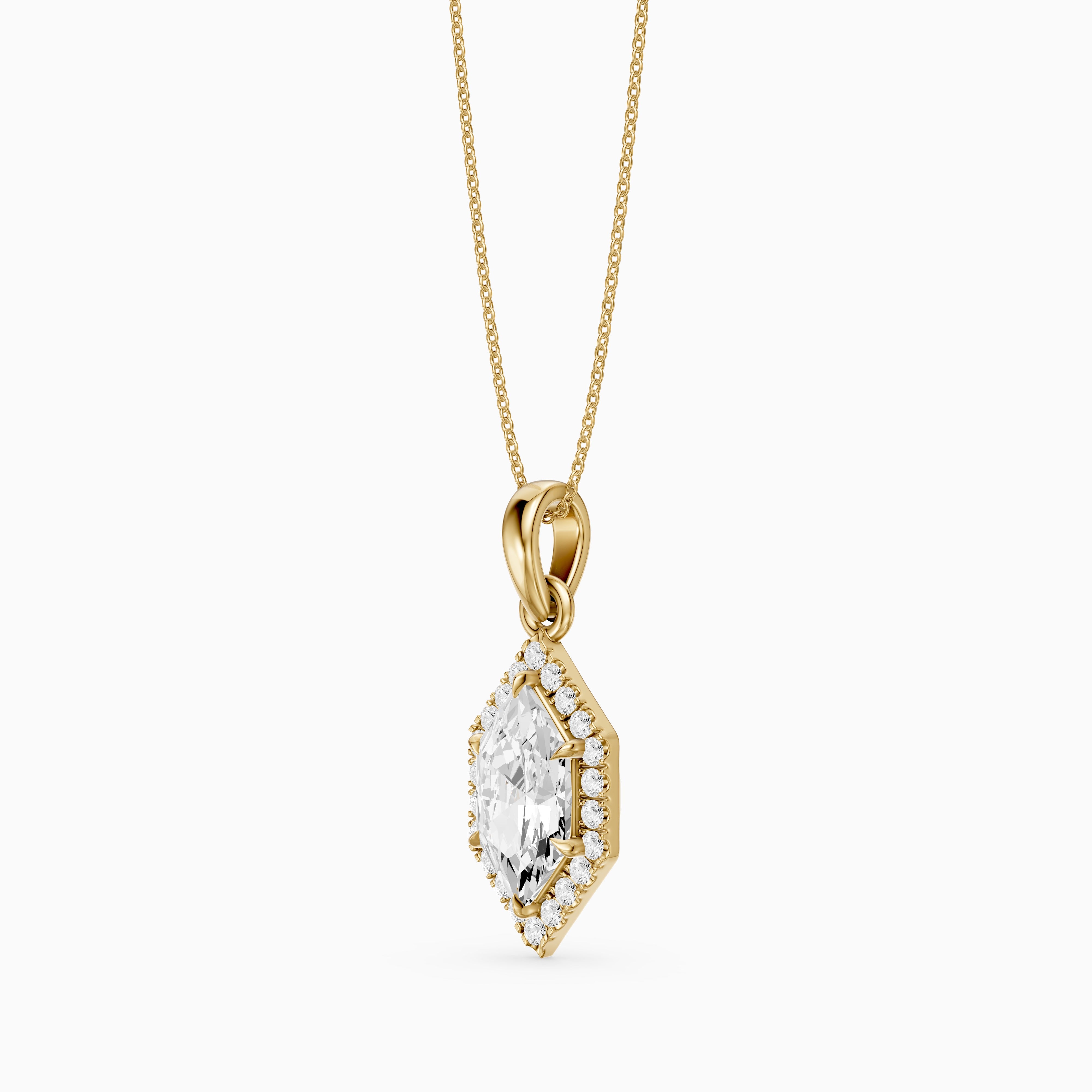 Eden Dutch Marquise Lab Grown Diamond Halo Pendant