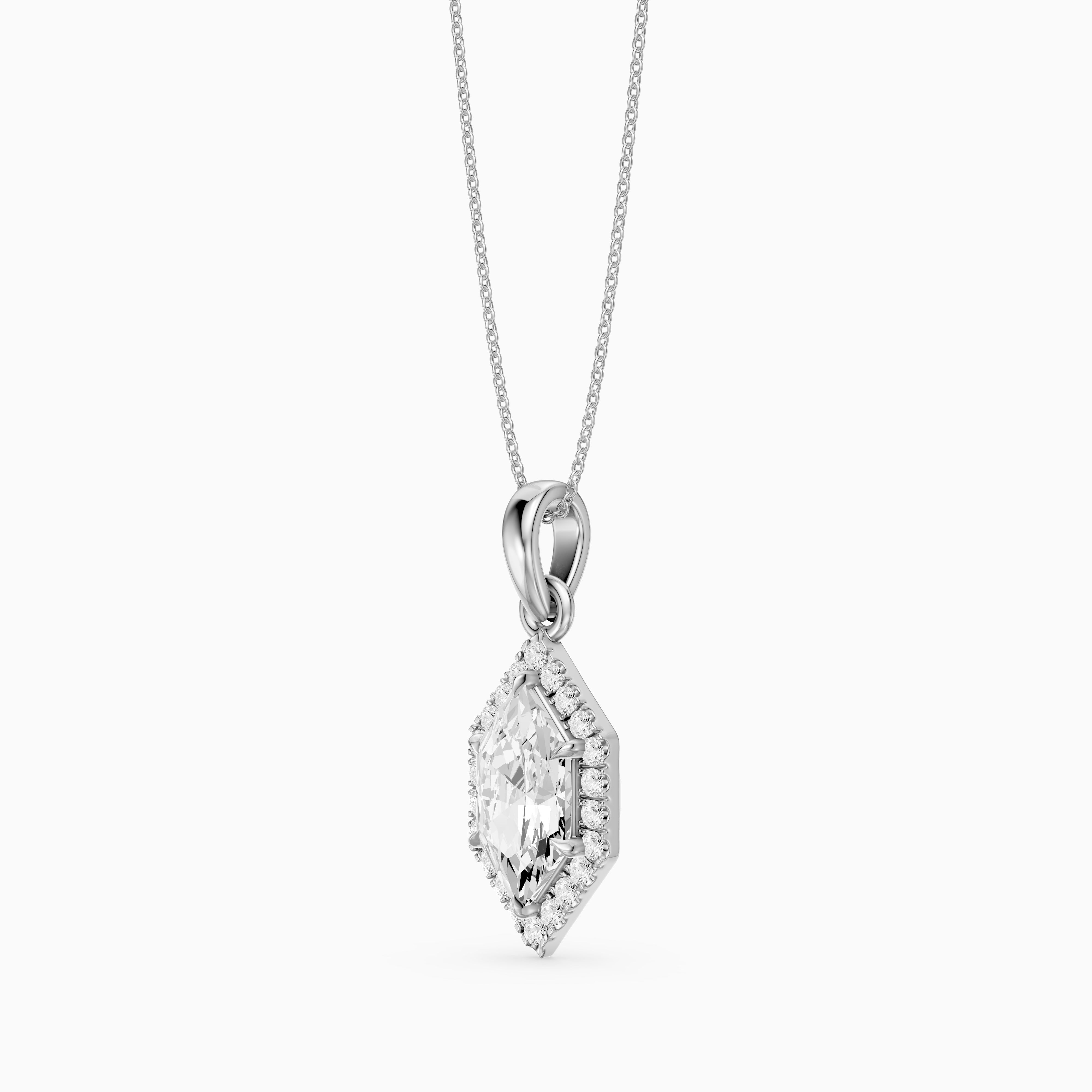 Eden Dutch Marquise Lab Grown Diamond Halo Pendant