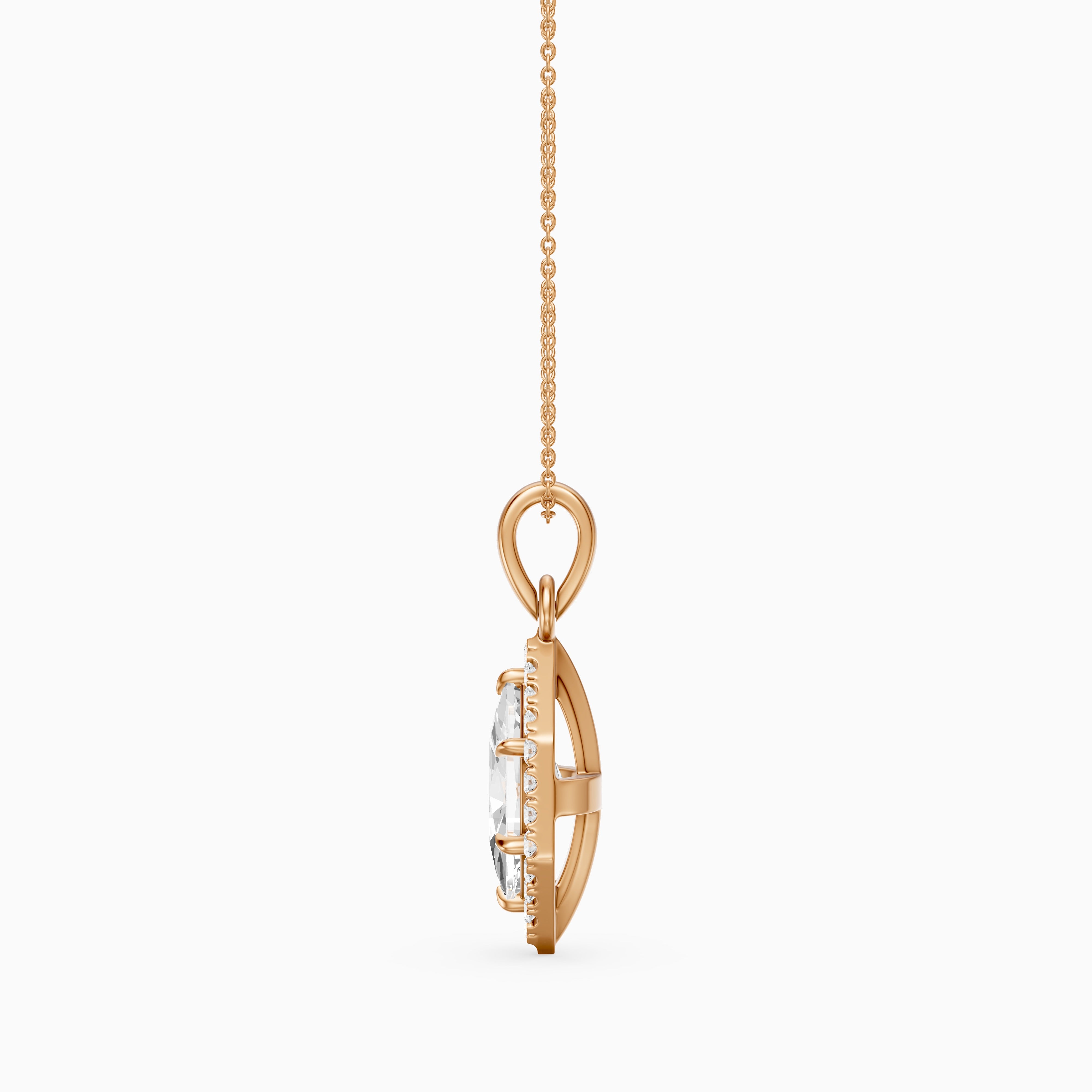 Eden Dutch Marquise Lab Grown Diamond Halo Pendant
