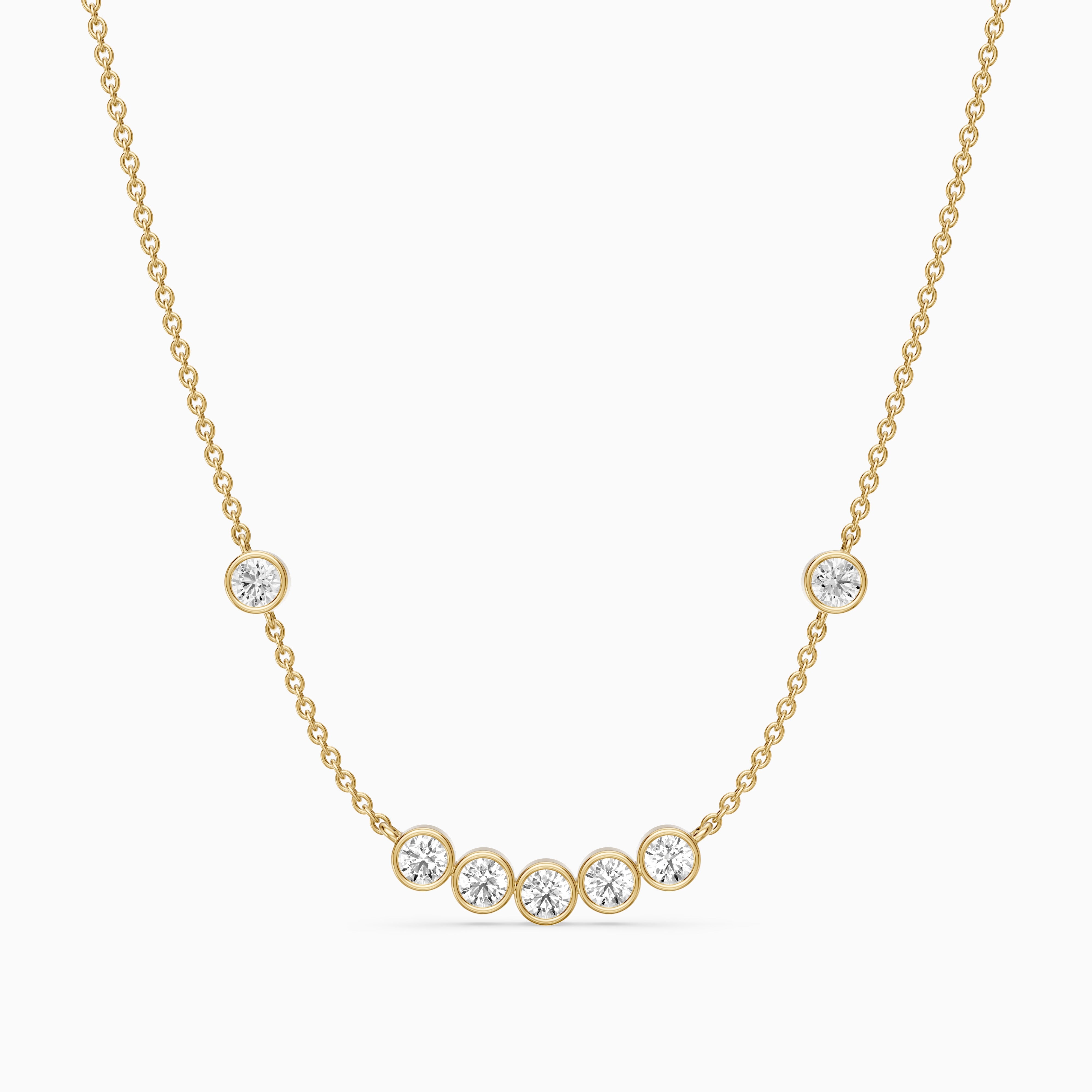 Amalia Round Lab Grown Diamond Station Necklace