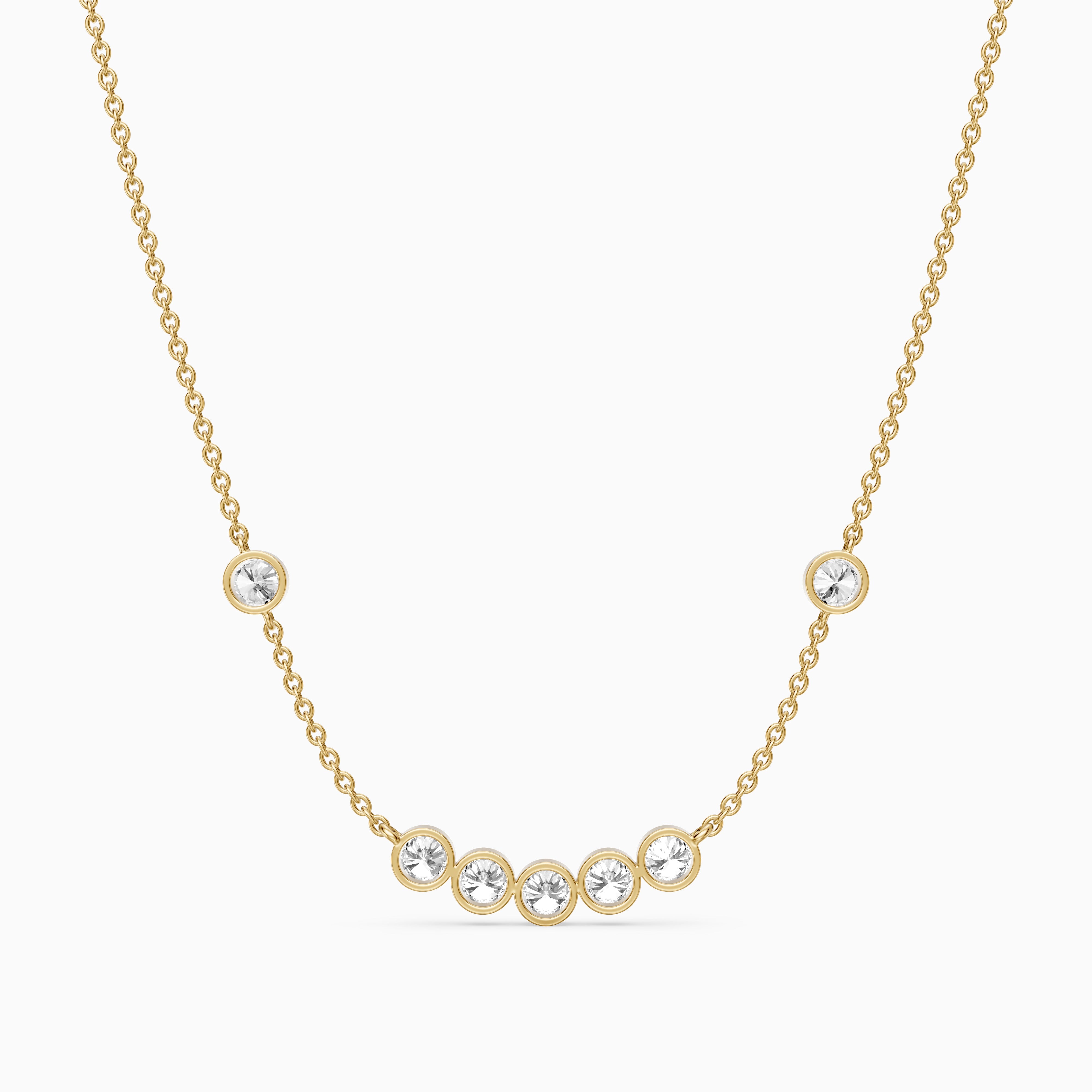 Amalia Round Lab Grown Diamond Station Necklace