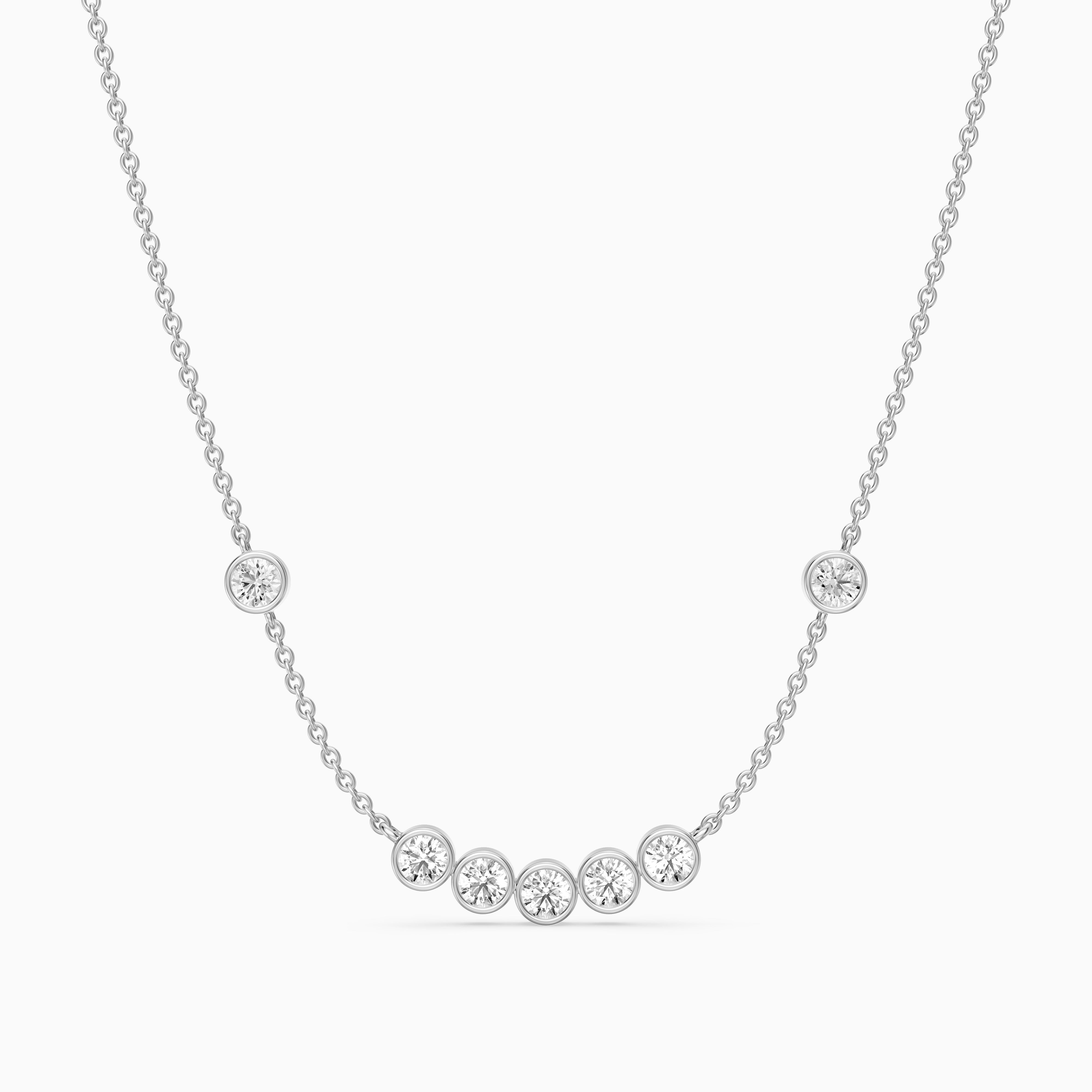 Amalia Round Lab Grown Diamond Station Necklace